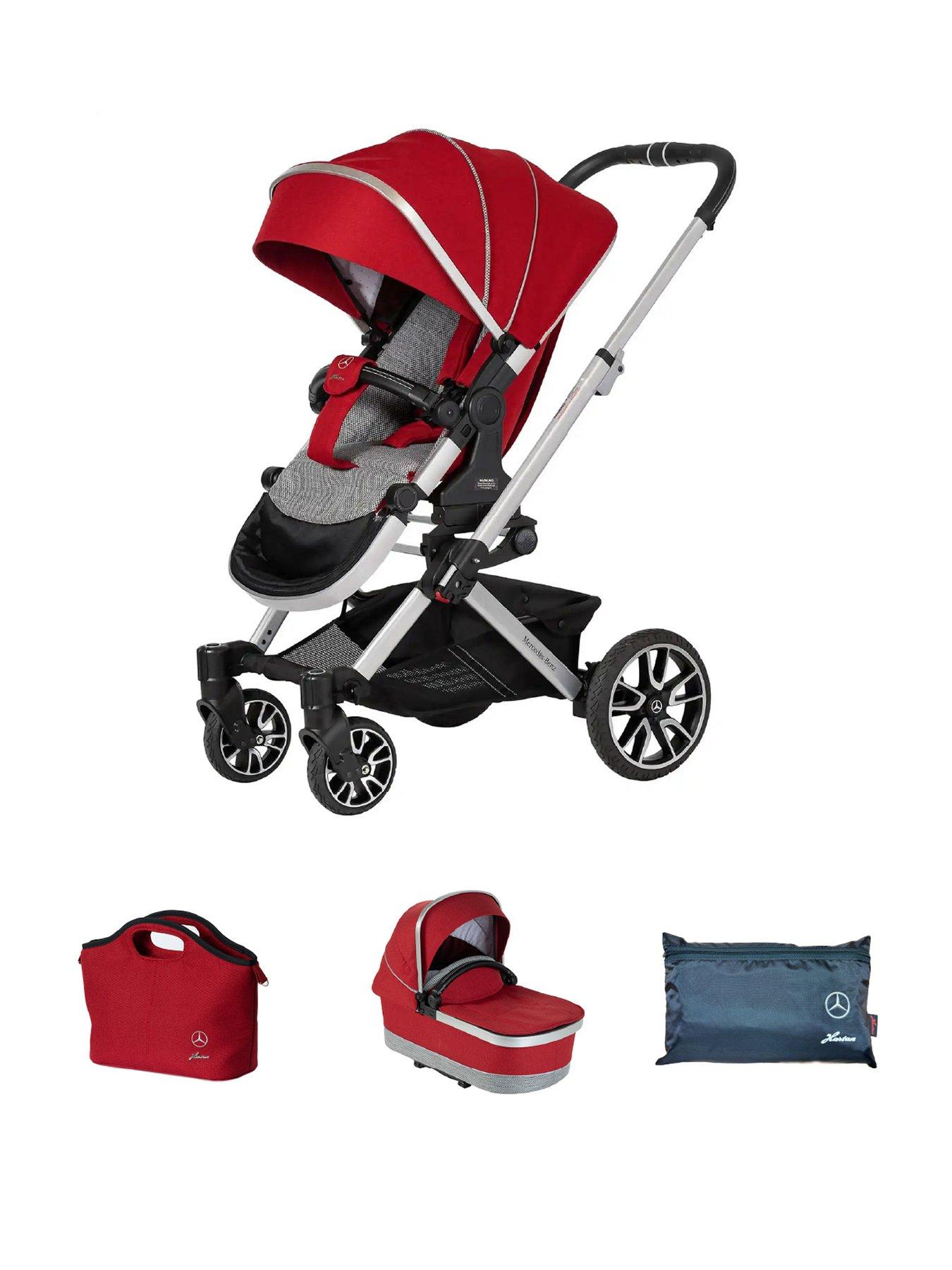 Mercedes Avantgarde GTX Pushchair, Carrycot  &  Changing Bag Bag - Hyancinth Red