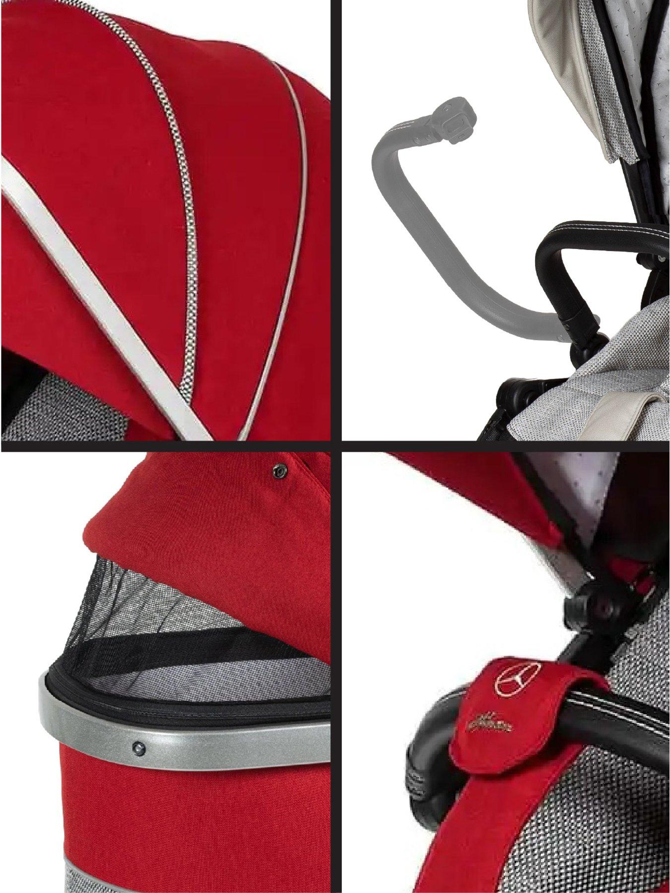 Image 6 of 7 of Mercedes Avantgarde GTX Pushchair, Carrycot &amp; Changing Bag Bag - Hyancinth Red