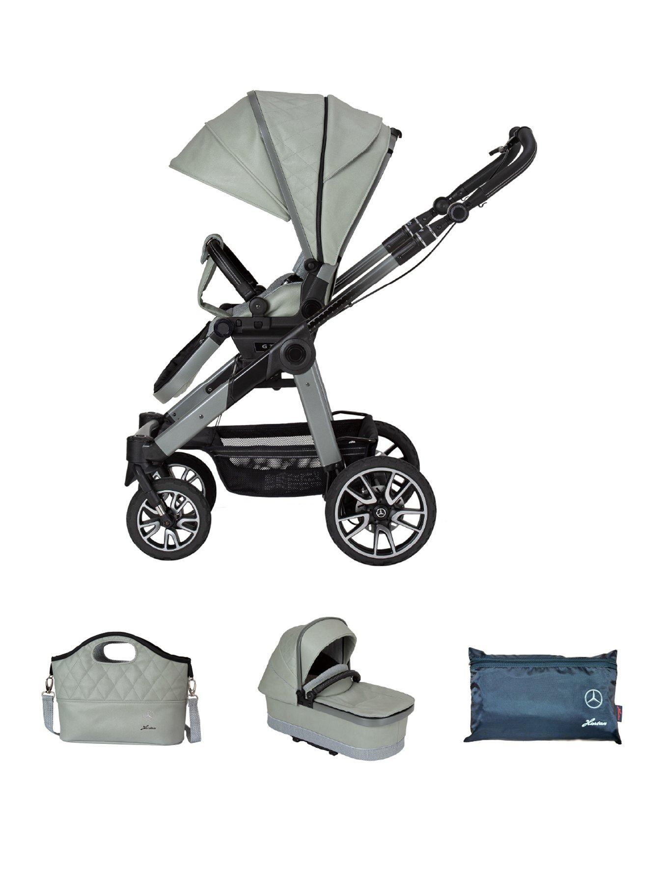 Image 1 of 7 of Mercedes All-Terrain GTR Pushchair, Carrycot & Changing Bag Bag - Sage Grey