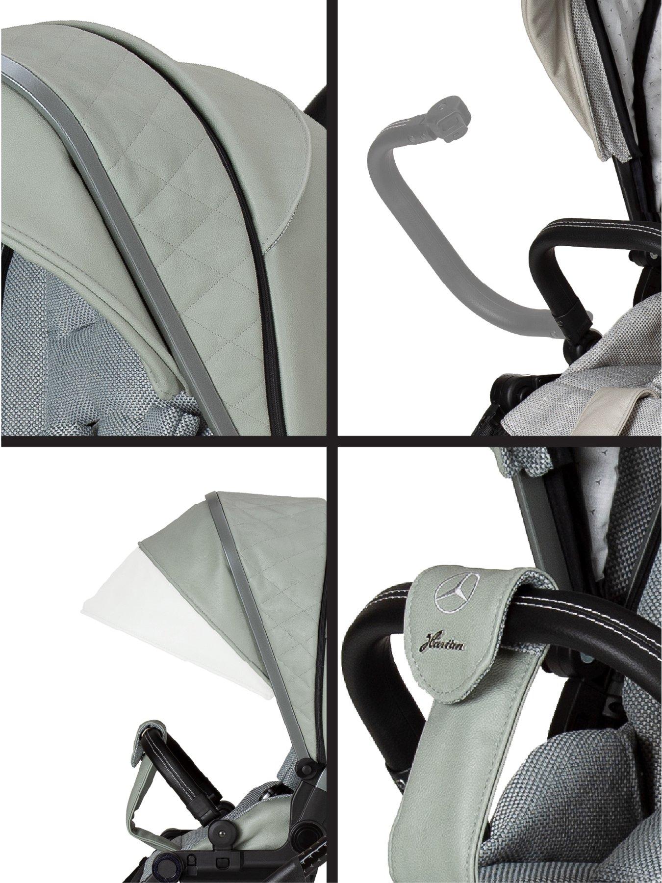 Image 6 of 8 of Mercedes All-Terrain GTR Pushchair, Carrycot &amp; Changing Bag Bag - Sage Grey