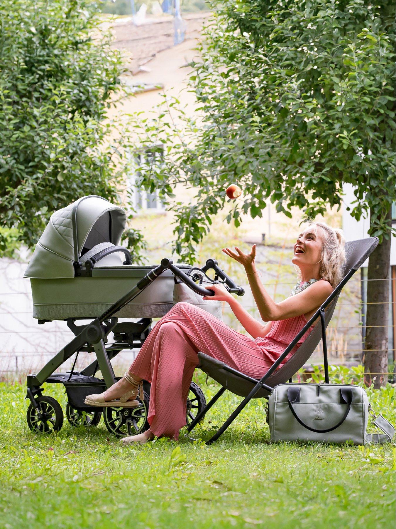 Image 7 of 8 of Mercedes All-Terrain GTR Pushchair, Carrycot &amp; Changing Bag Bag - Sage Grey