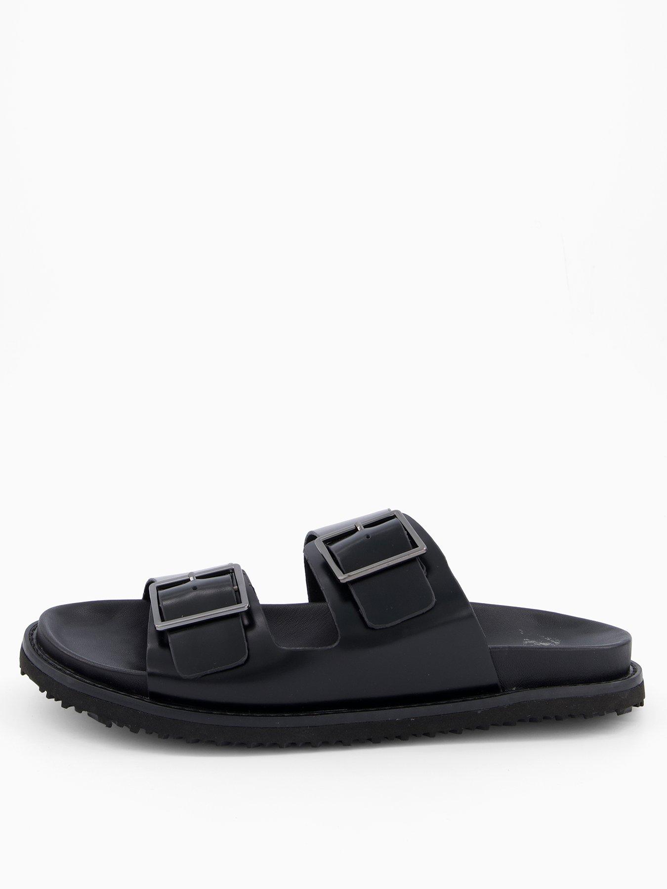 Jack & Jones Moralli Leather Sandal - Black | Littlewoods