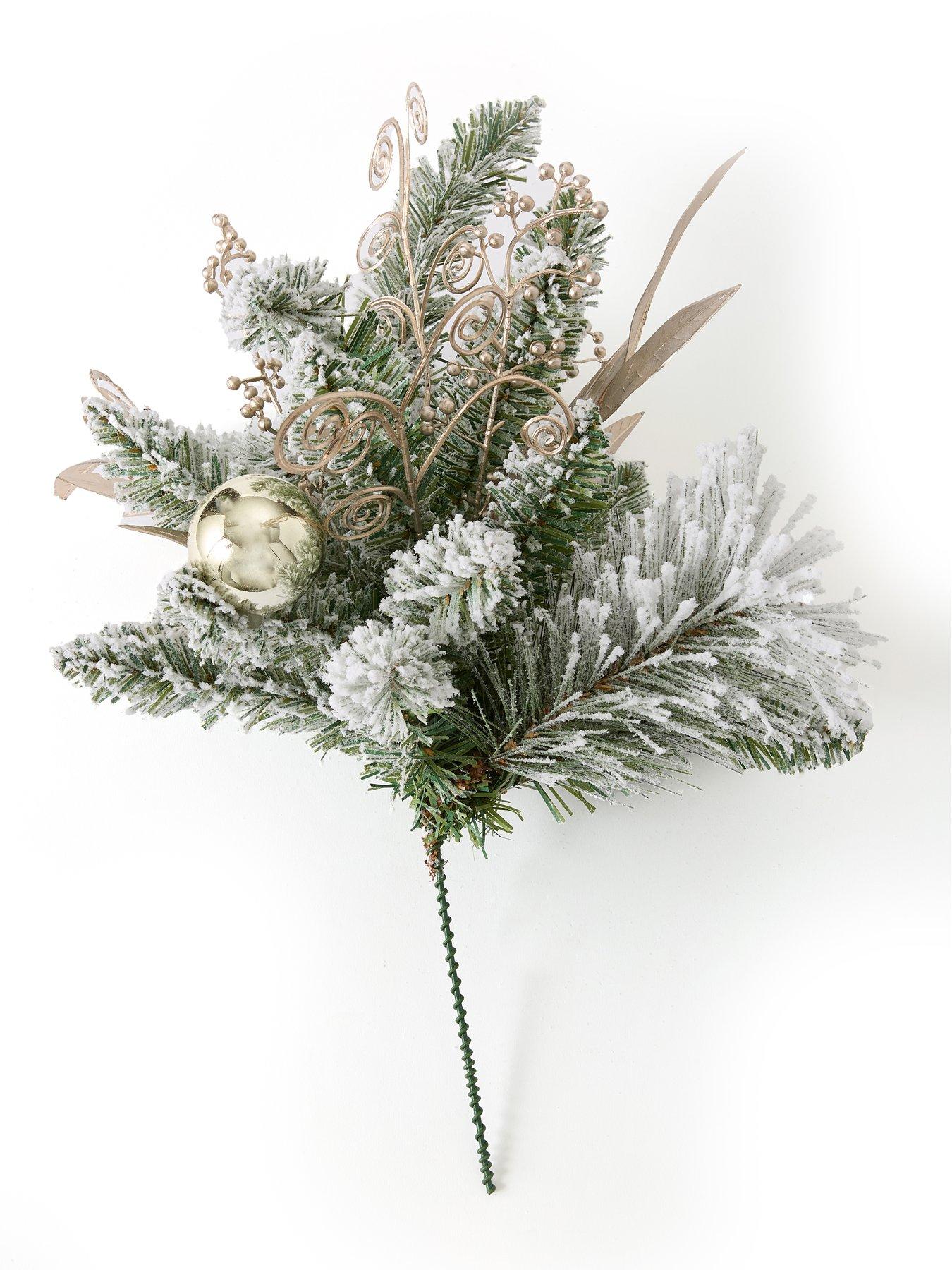 Image 4 of 7 of Very Home Flocked Foliage Filled Christmas&nbsp;Vase