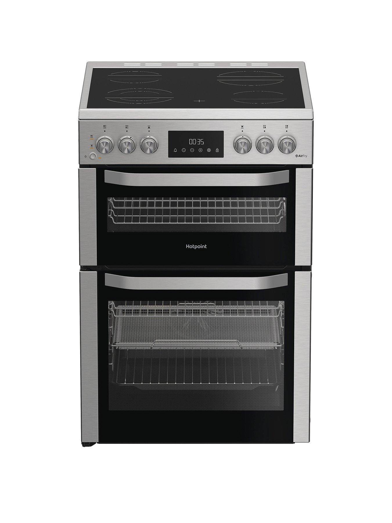 Image 1 of 6 of Hotpoint HDE6VDCASX - Electric Double Cooker with Multiflow Technology - Silver