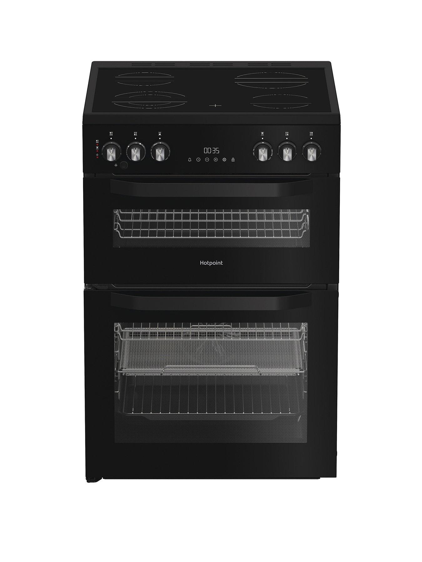 Hotpoint HDE6VDCASB1 - Electric Double Cooker with Multiflow Technology - Black