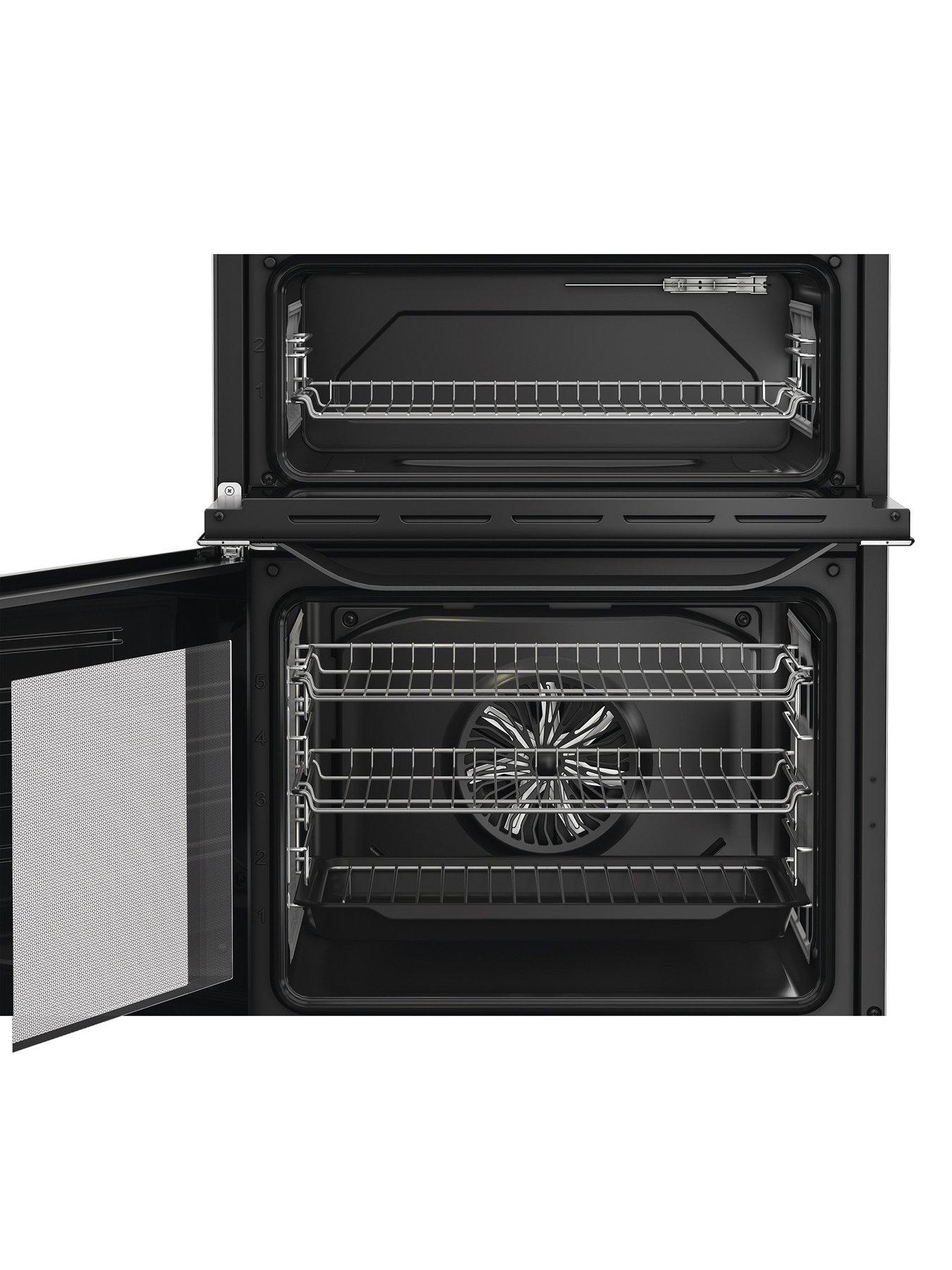  image of hotpoint-hde6idc2sa-electric-double-cooker-dark-silver