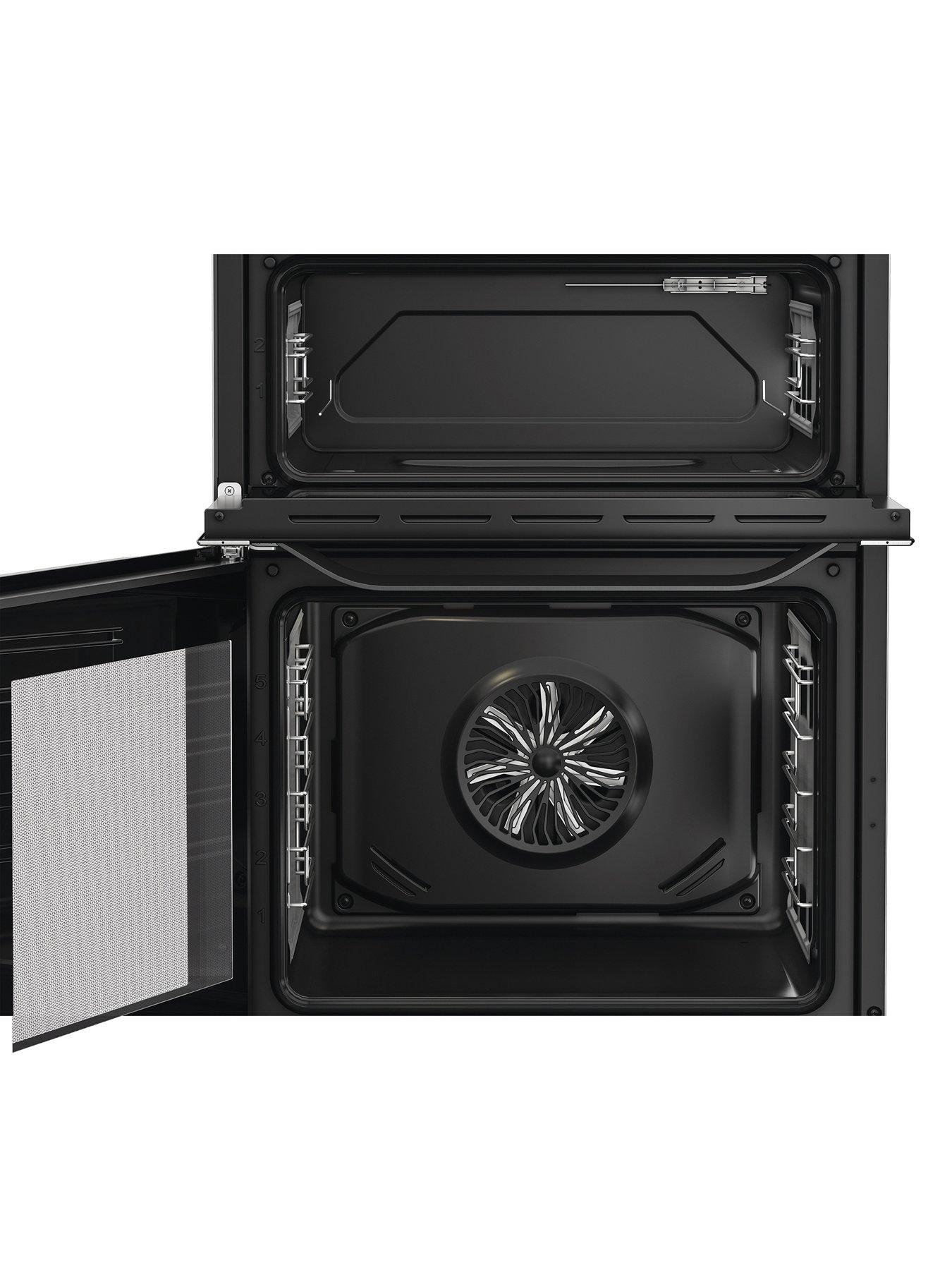  image of hotpoint-hde6idc2sa-electric-double-cooker-dark-silver