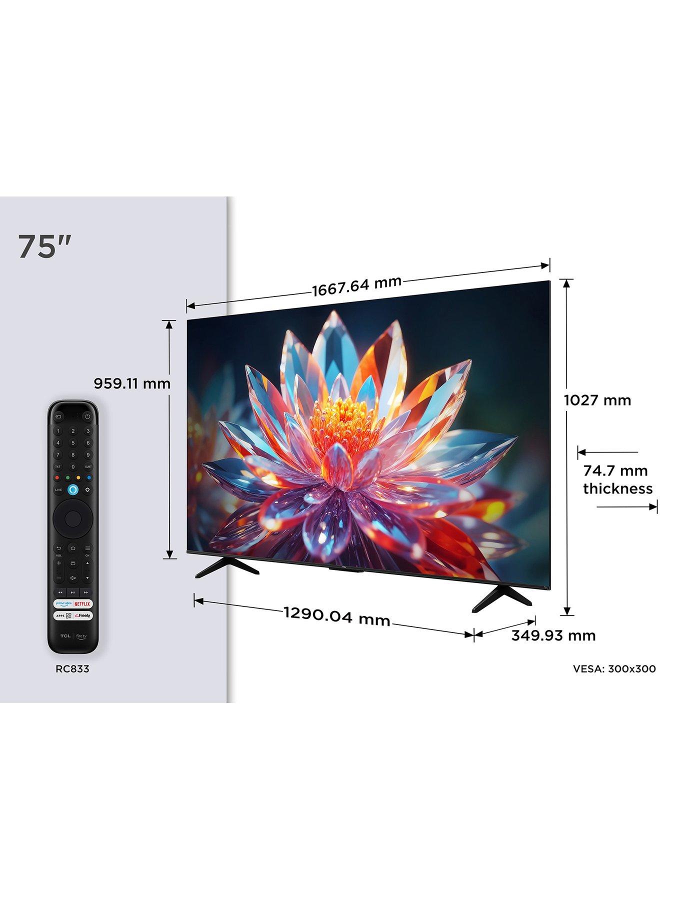 Image 2 of 7 of TCL 75T6C 75" QLED 4K HDR Fire Smart TV with Freely - 75T6C-UK