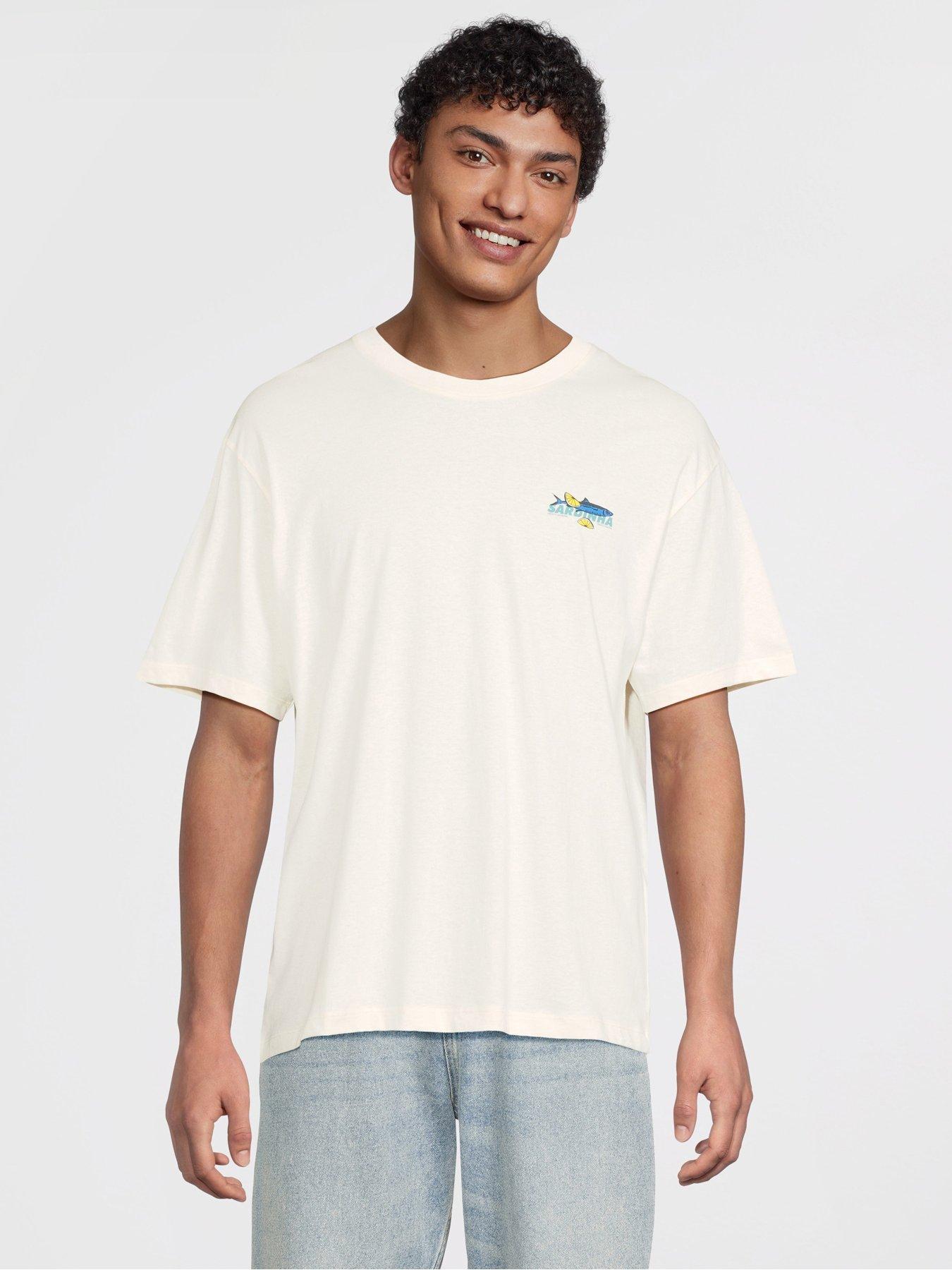Image 2 of 5 of Jack & Jones Sardinha Back Graphic T-Shirt - Cream