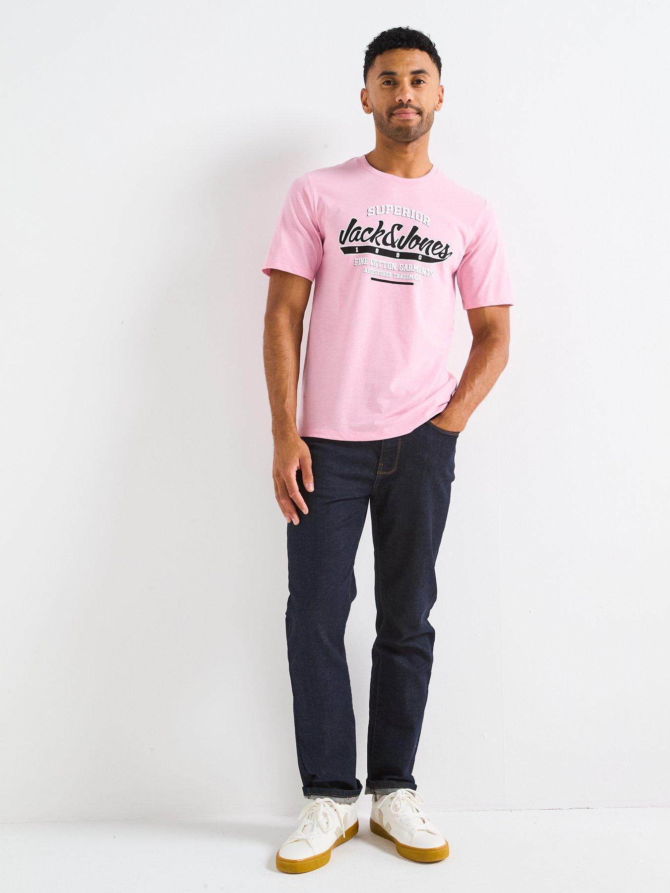 Image 3 of 4 of Jack & Jones Logo Graphic T-Shirt - Light Pink