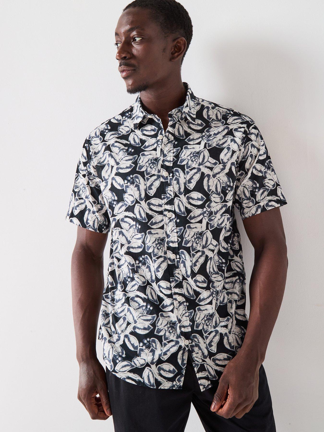 JACK & JONES Jorjoshua Split AOP SS – Camicia Uomo Con Stampa Allover