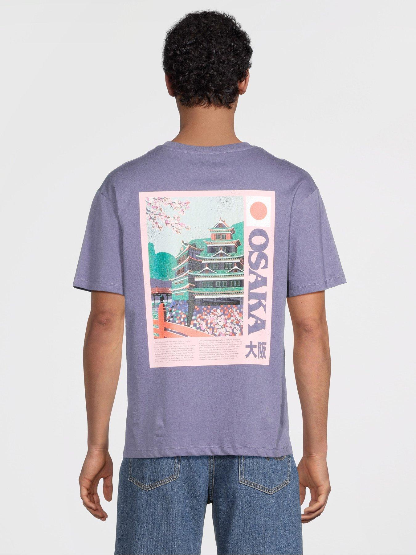 Image 1 of 5 of Jack & Jones Osaka Back Graphic T-Shirt - Blue