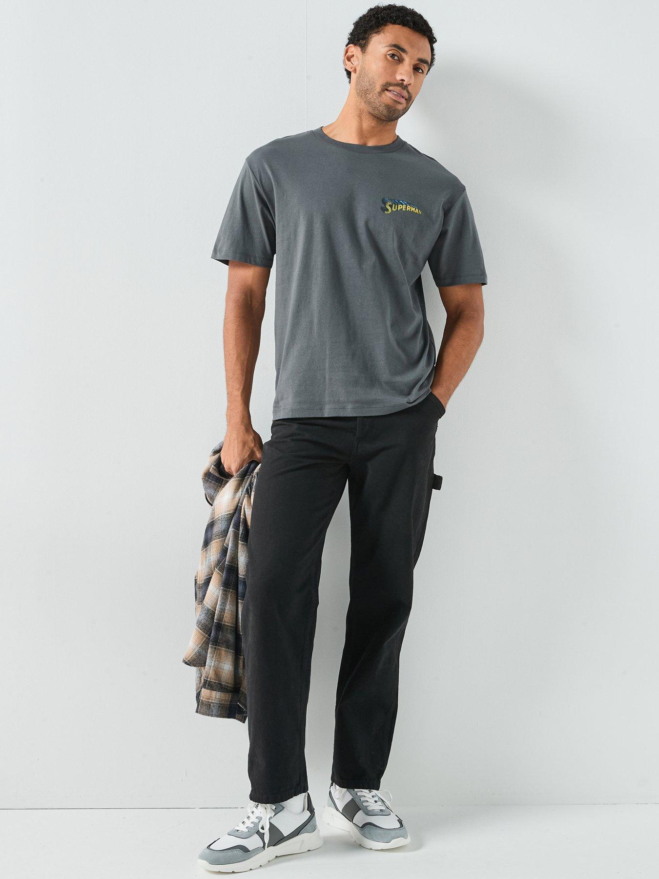  image of jack-jones-superman-back-graphic-t-shirt-dark-grey