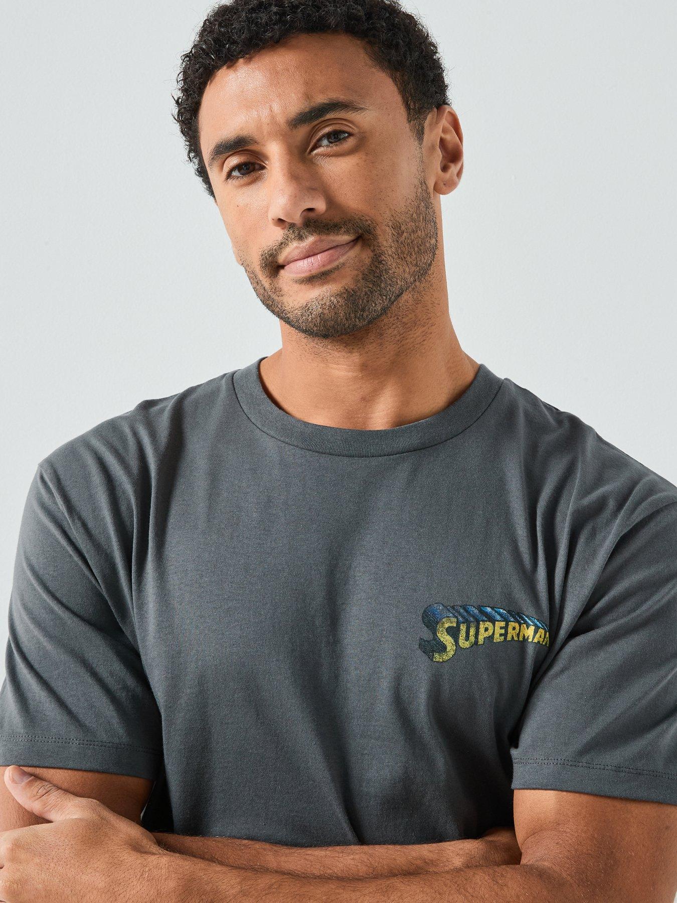  image of jack-jones-superman-back-graphic-t-shirt-dark-grey