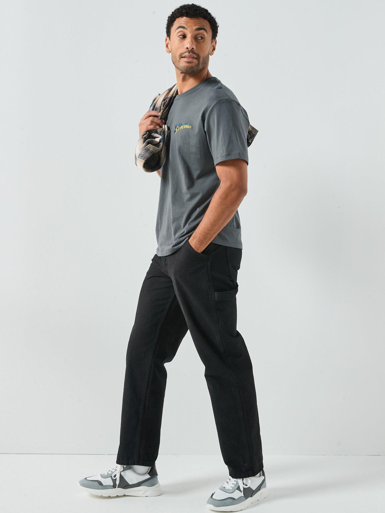  image of jack-jones-superman-back-graphic-t-shirt-dark-grey