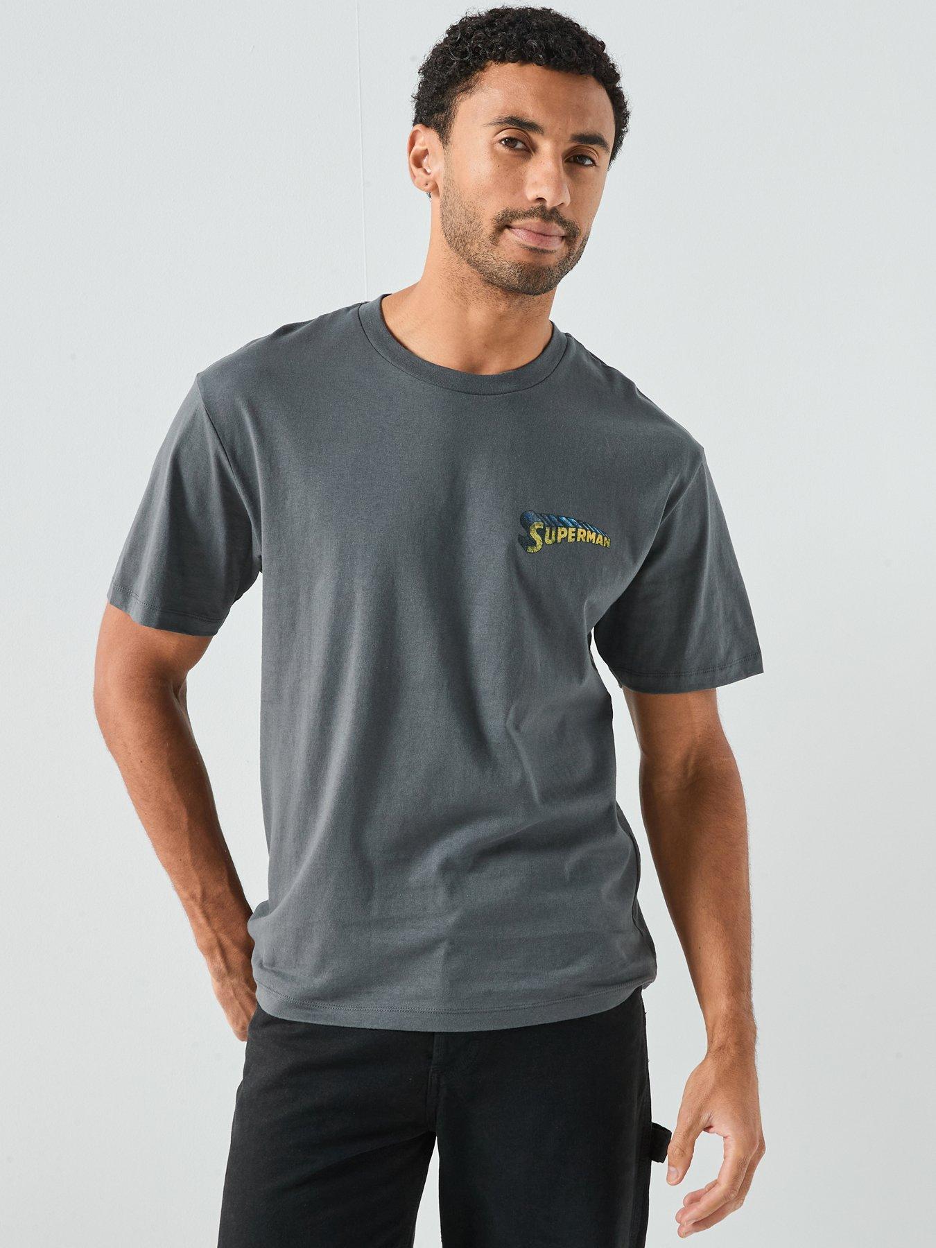  image of jack-jones-superman-back-graphic-t-shirt-dark-grey