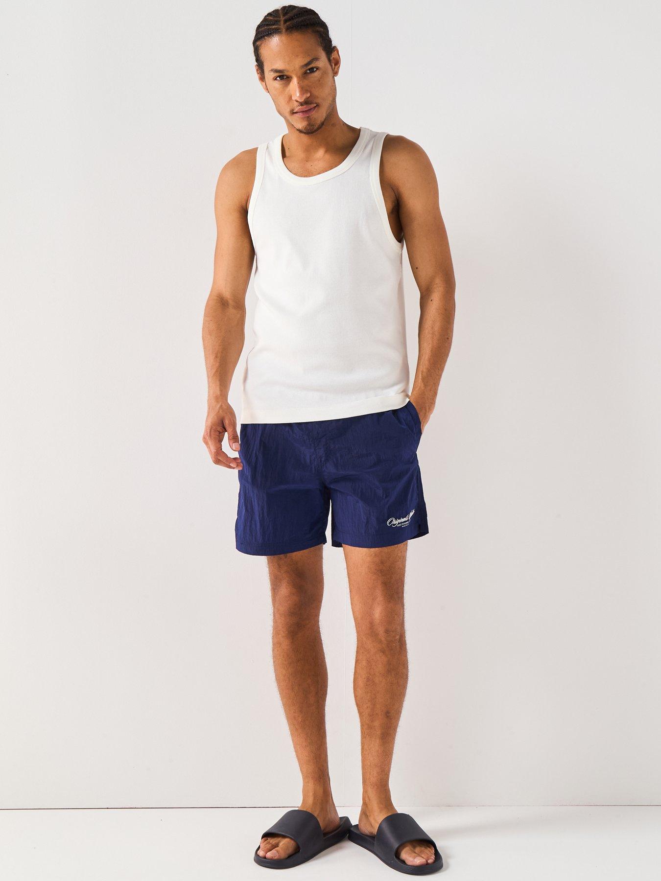 Image 3 of 6 of Jack & Jones Maui Crinkle Nylon Swim Shorts - Navy
