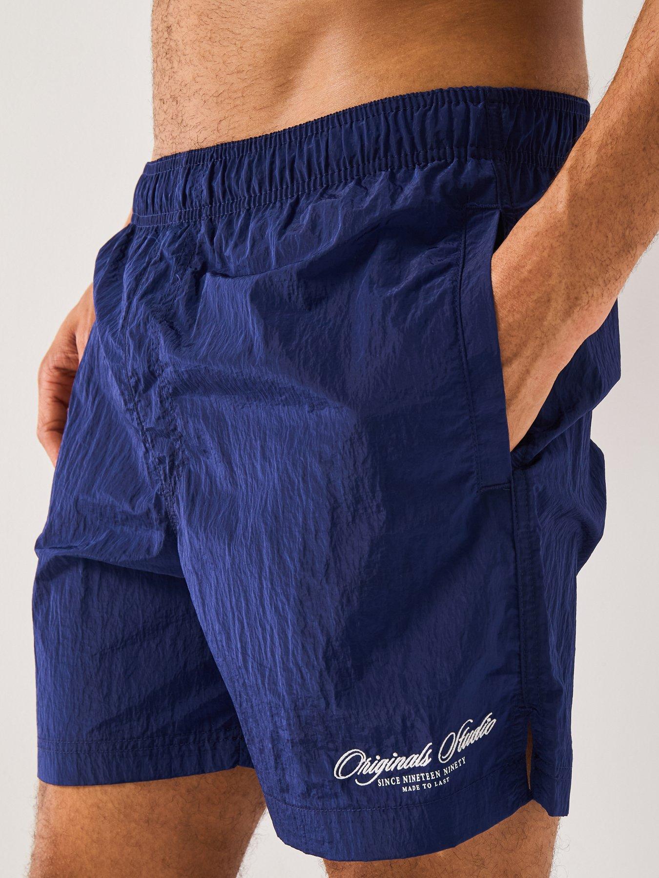 Image 5 of 6 of Jack & Jones Maui Crinkle Nylon Swim Shorts - Navy