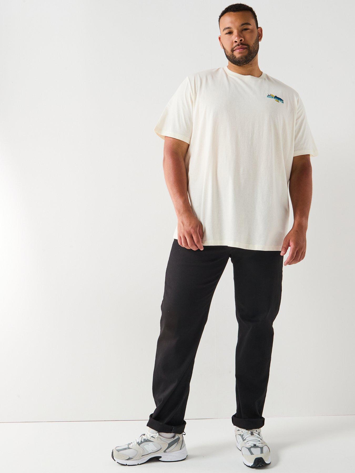 Image 3 of 6 of Jack & Jones Plus Sardinha Back Graphic T-Shirt - Cream