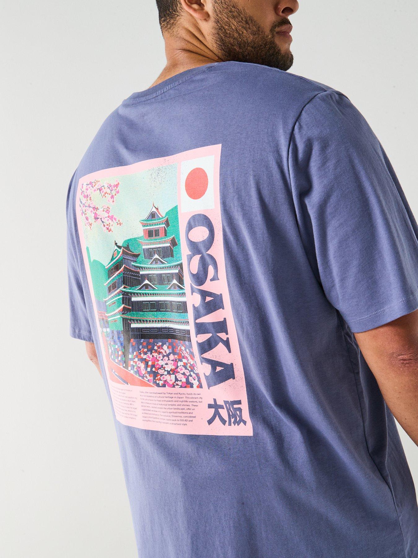 Image 2 of 6 of Jack & Jones Plus Osaka Back Graphic T-Shirt - Blue