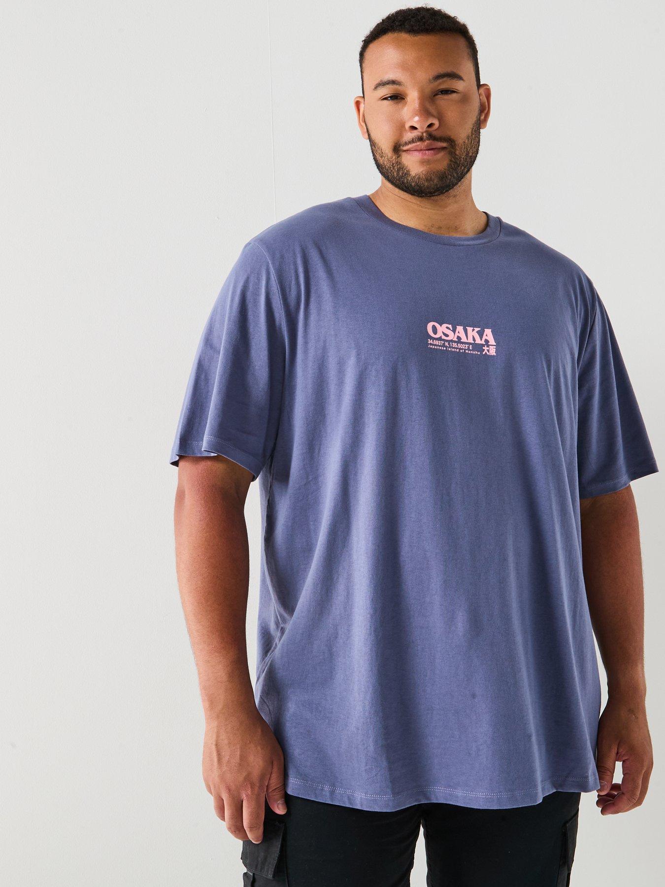Image 5 of 6 of Jack & Jones Plus Osaka Back Graphic T-Shirt - Blue