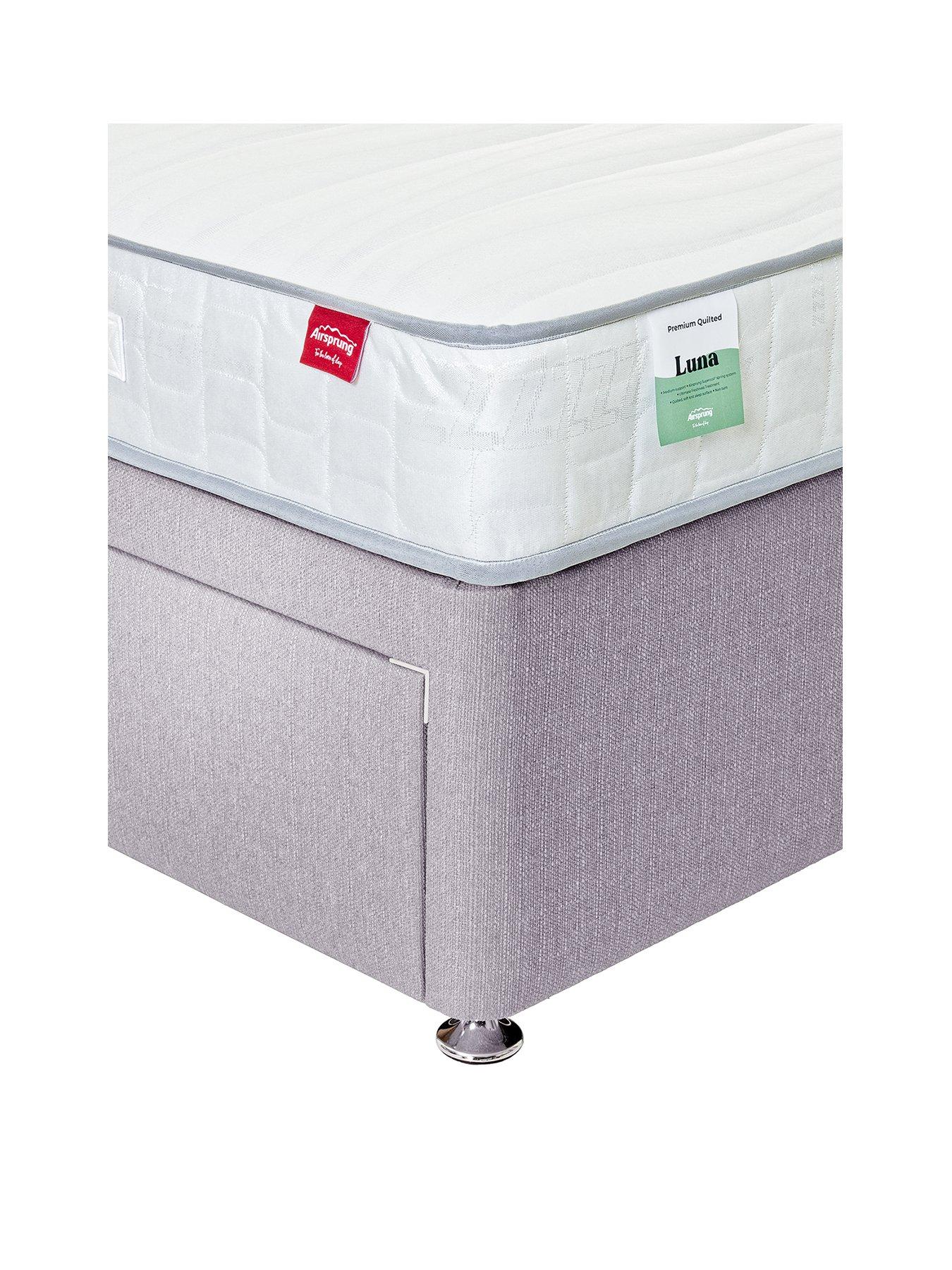 image of airsprung-luna-comfort-quiltednbspdivan-with-storage-optionsnbsp--headboard-included