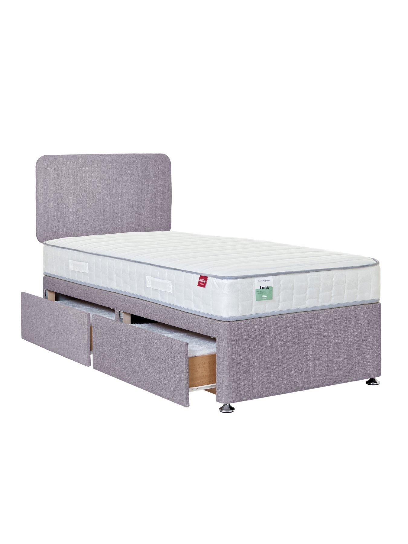  image of airsprung-luna-comfort-quiltednbspdivan-with-storage-optionsnbsp--headboard-included