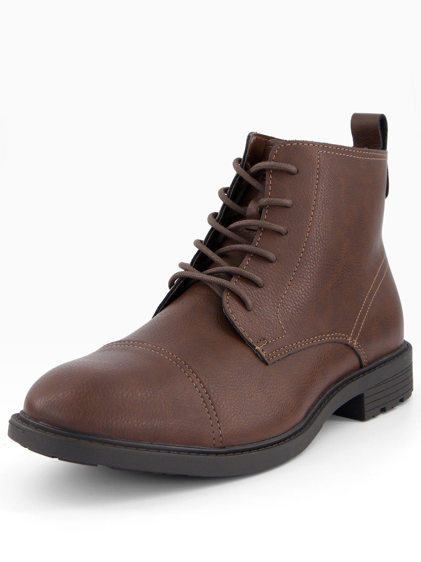 Image 2 of 7 of Jack & Jones Danby Pu Lace Up Boots - Brown