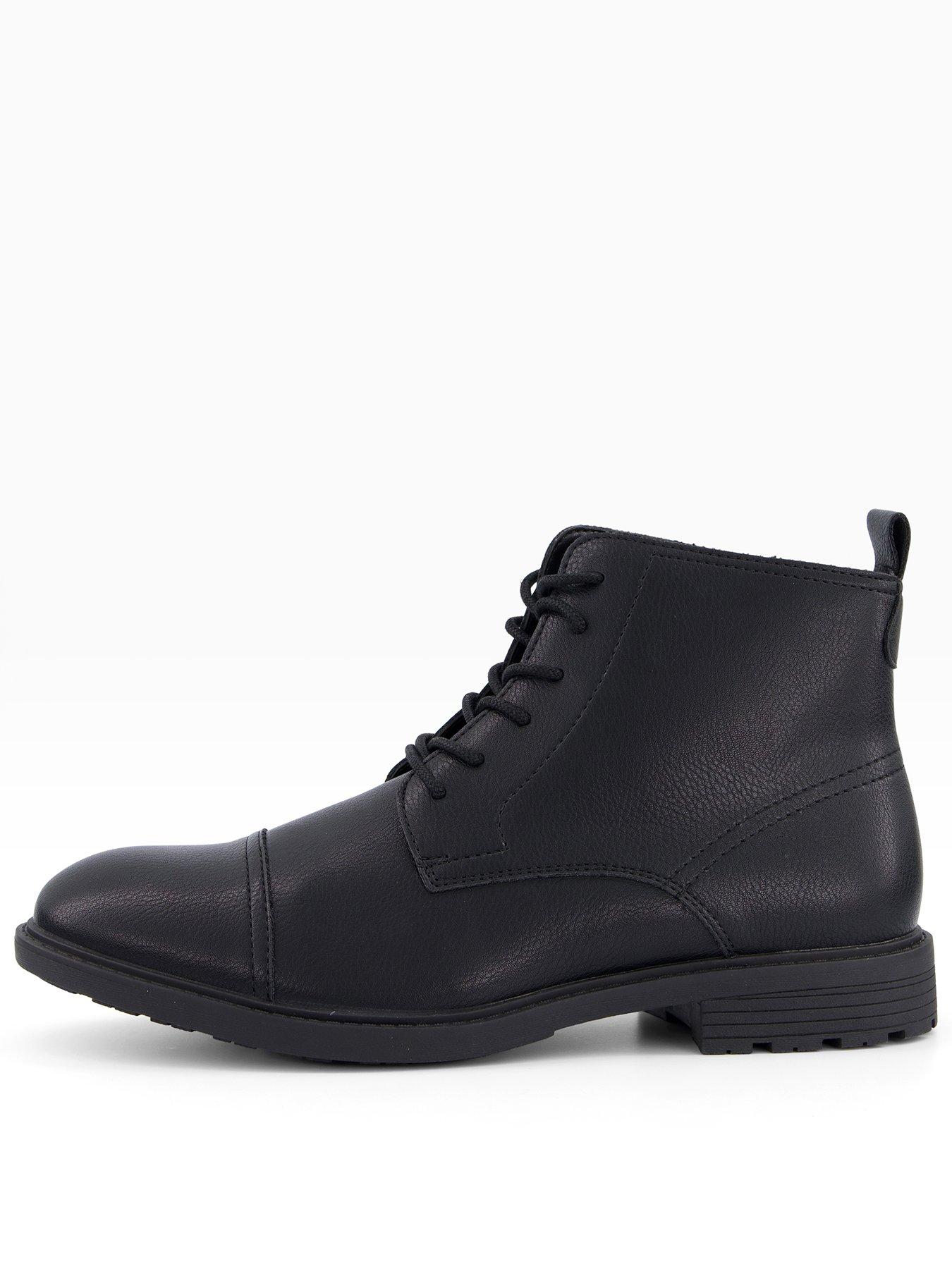  image of jack-jones-danby-pu-lace-up-boot-black
