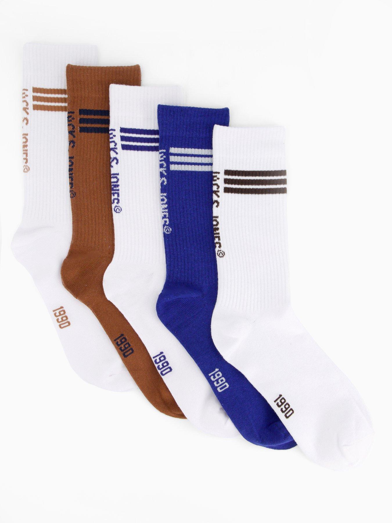 Jack & Jones 5 Pack Tennis Crew Socks - Multi