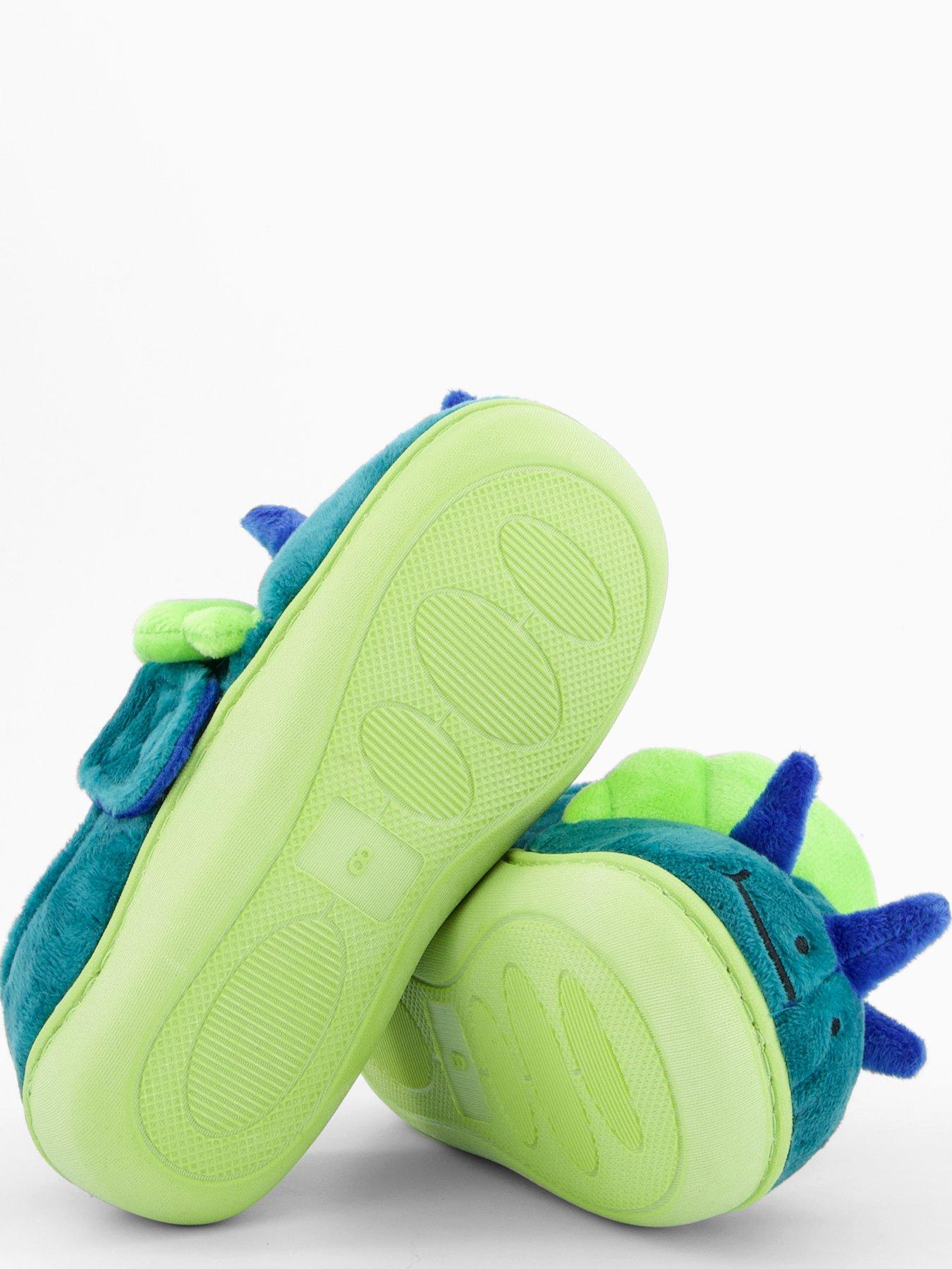 Image 4 of 6 of V by Very Younger Boys Dinosaur Touch Strap Slipper - Blue