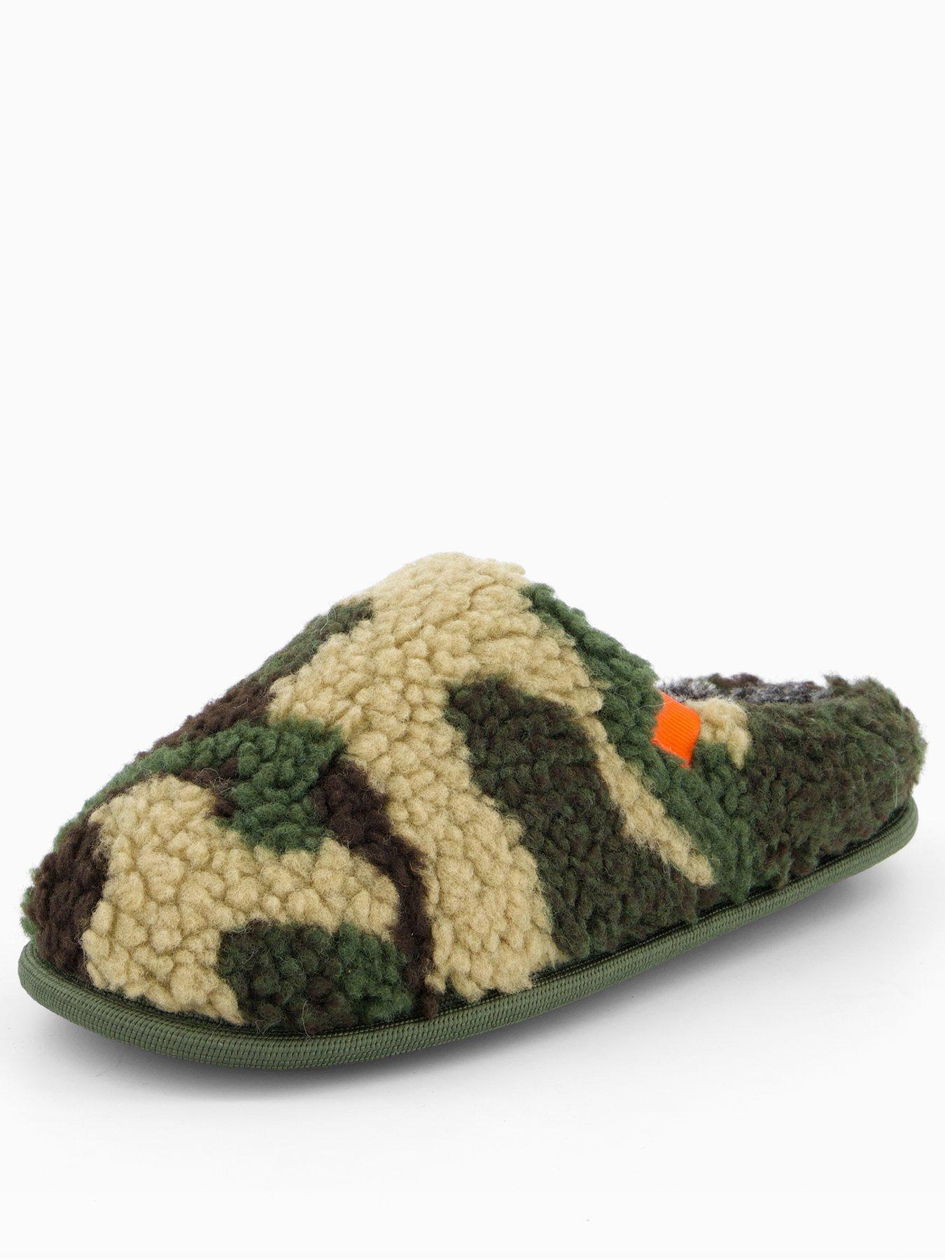 Image 2 of 6 of The Very Collection Older Boys Camo Mule Slipper - Green