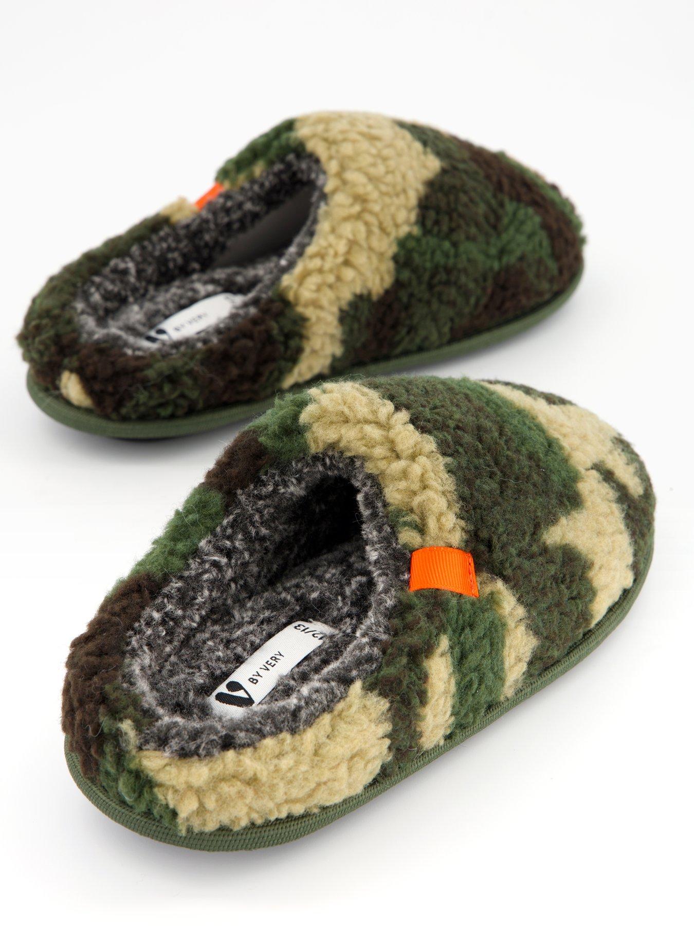 Image 5 of 6 of The Very Collection Older Boys Camo Mule Slipper - Green