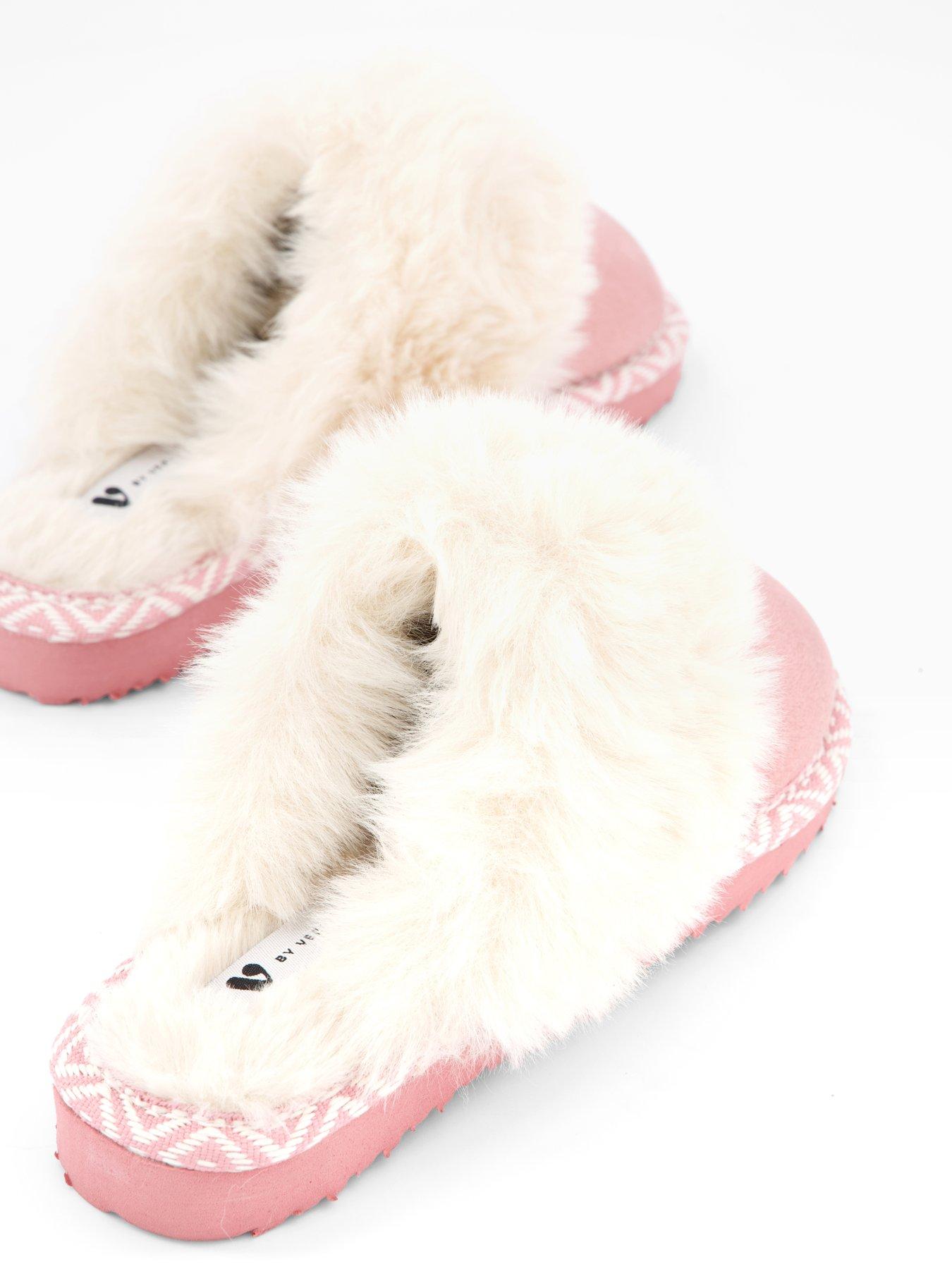  image of the-very-collection-younger-girls-faux-suede-mule-slipper-pink