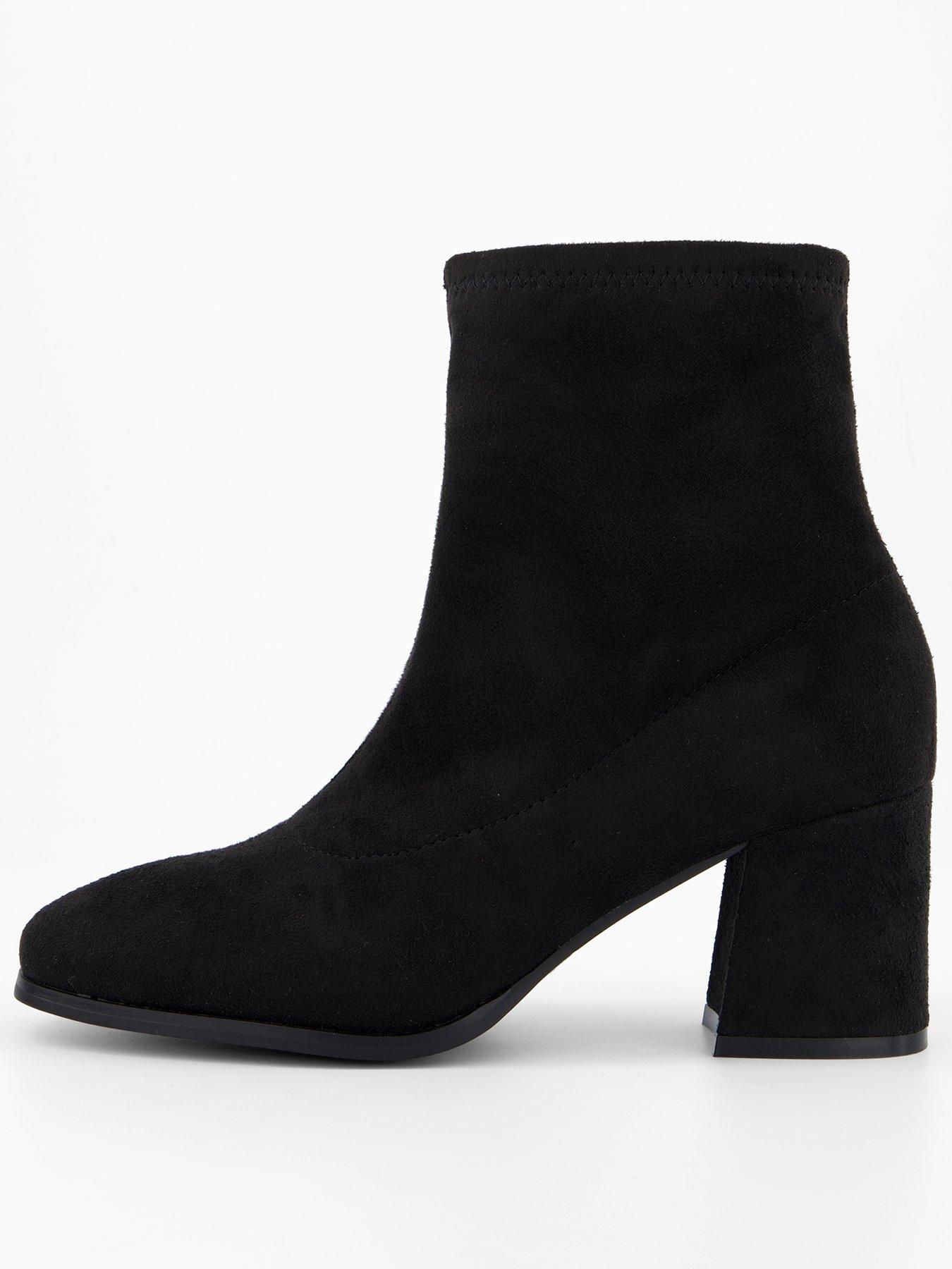 The Very Collection Wide Fit Ankle Sock Boot - Black