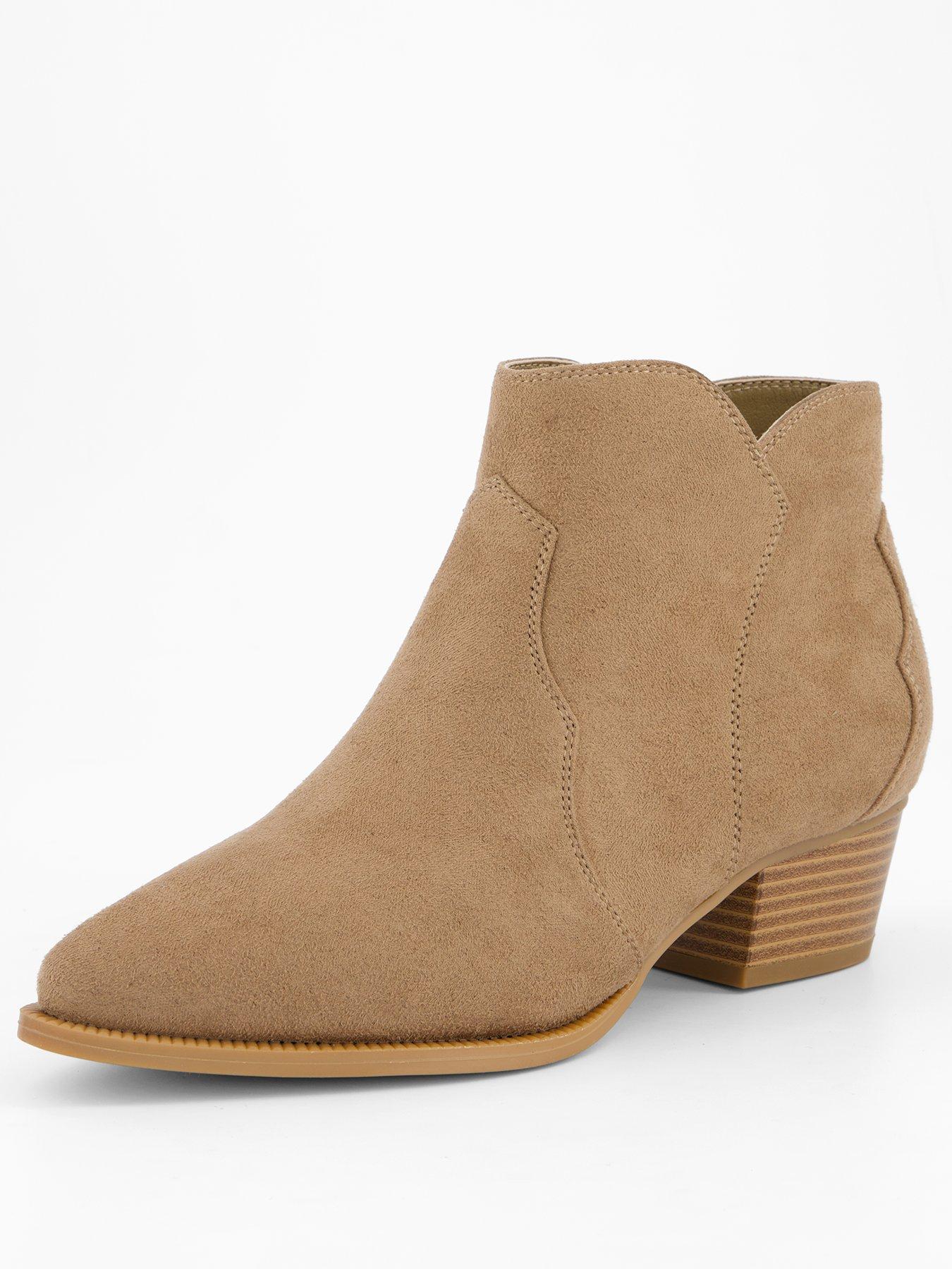 Image 2 of 6 of The Very Collection Wide Fit Western Ankle Boot - Brown