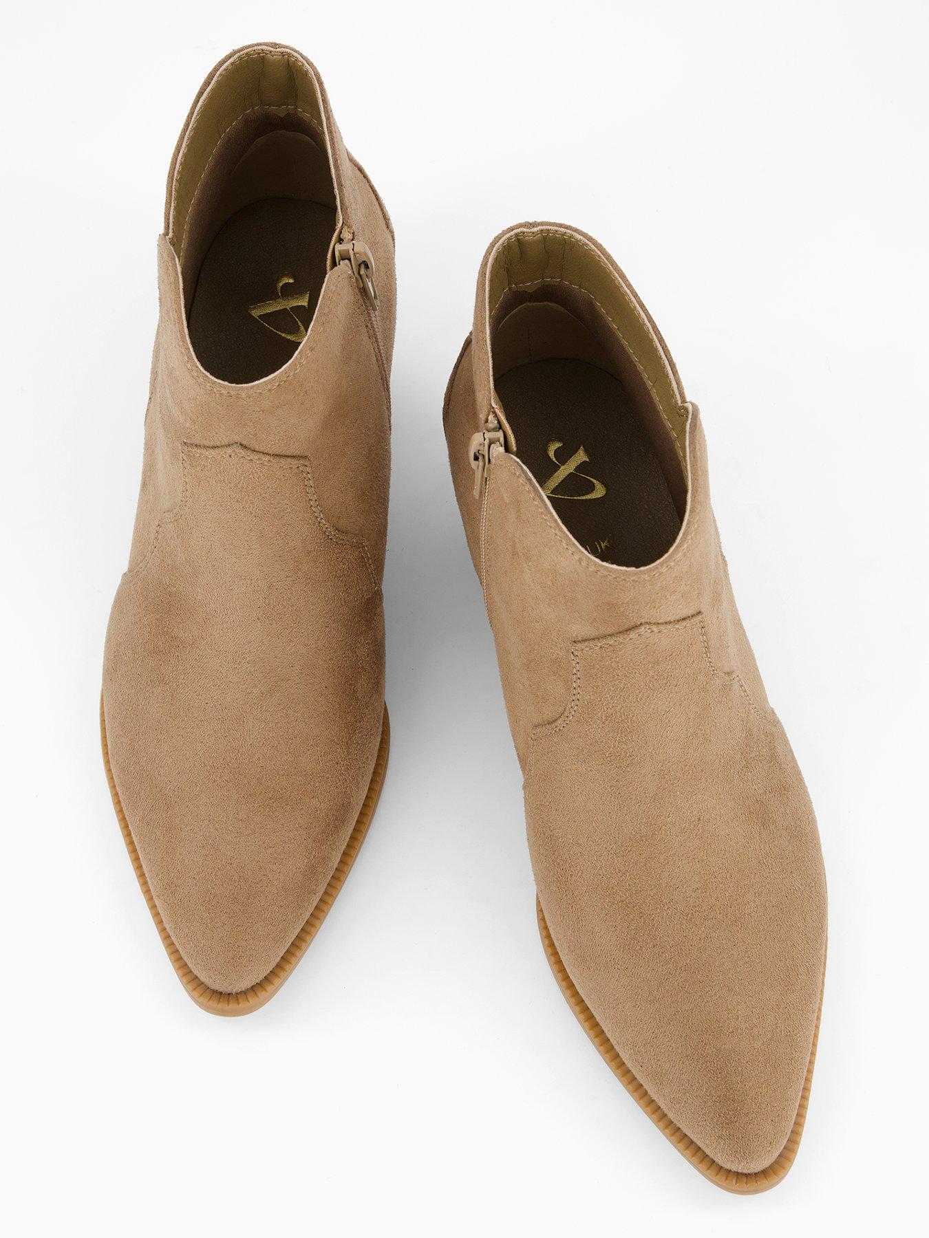 Image 3 of 6 of The Very Collection Wide Fit Western Ankle Boot - Brown