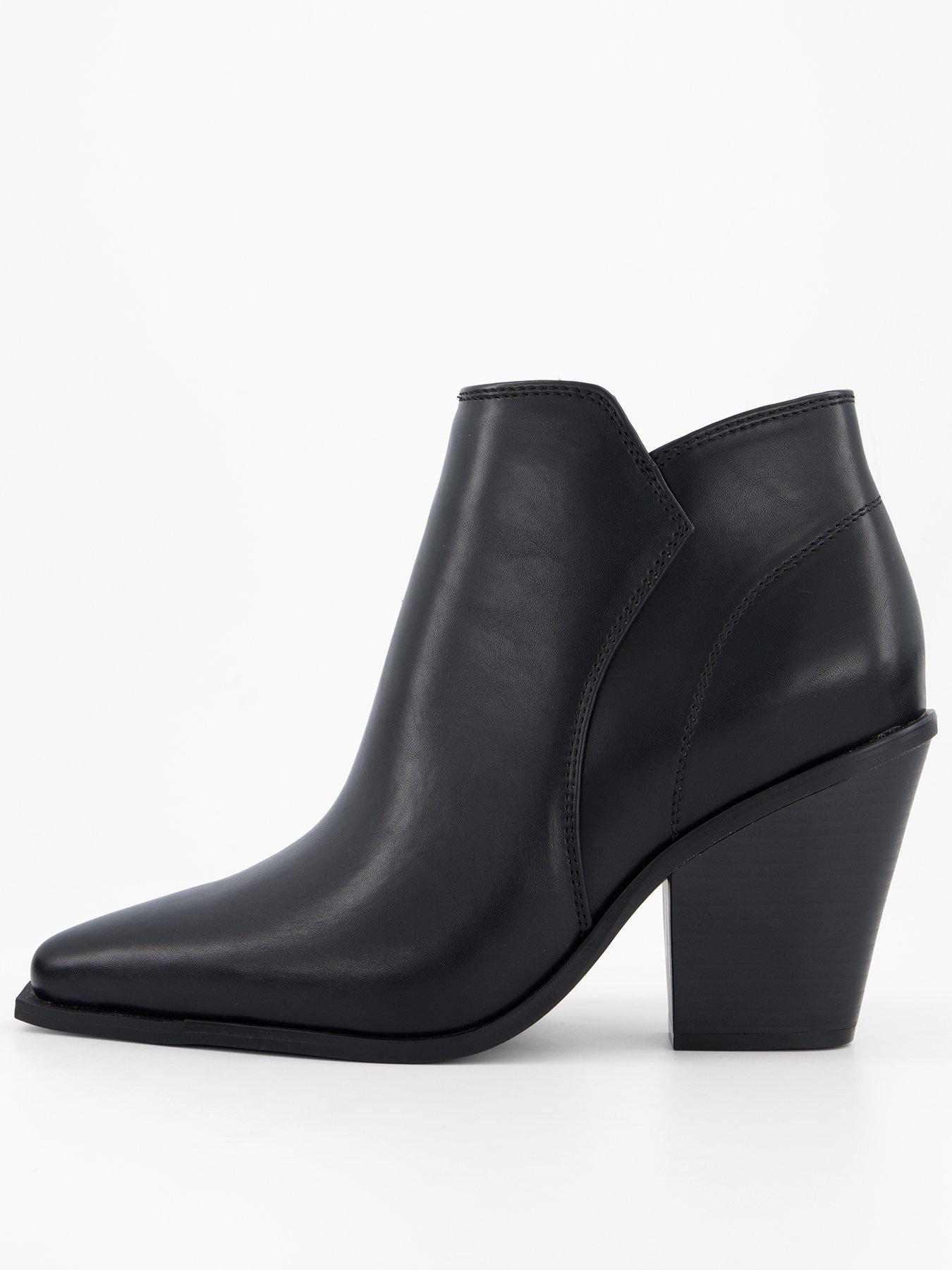 The Very Collection Extra Wide Fit Western Ankle Boot - Black