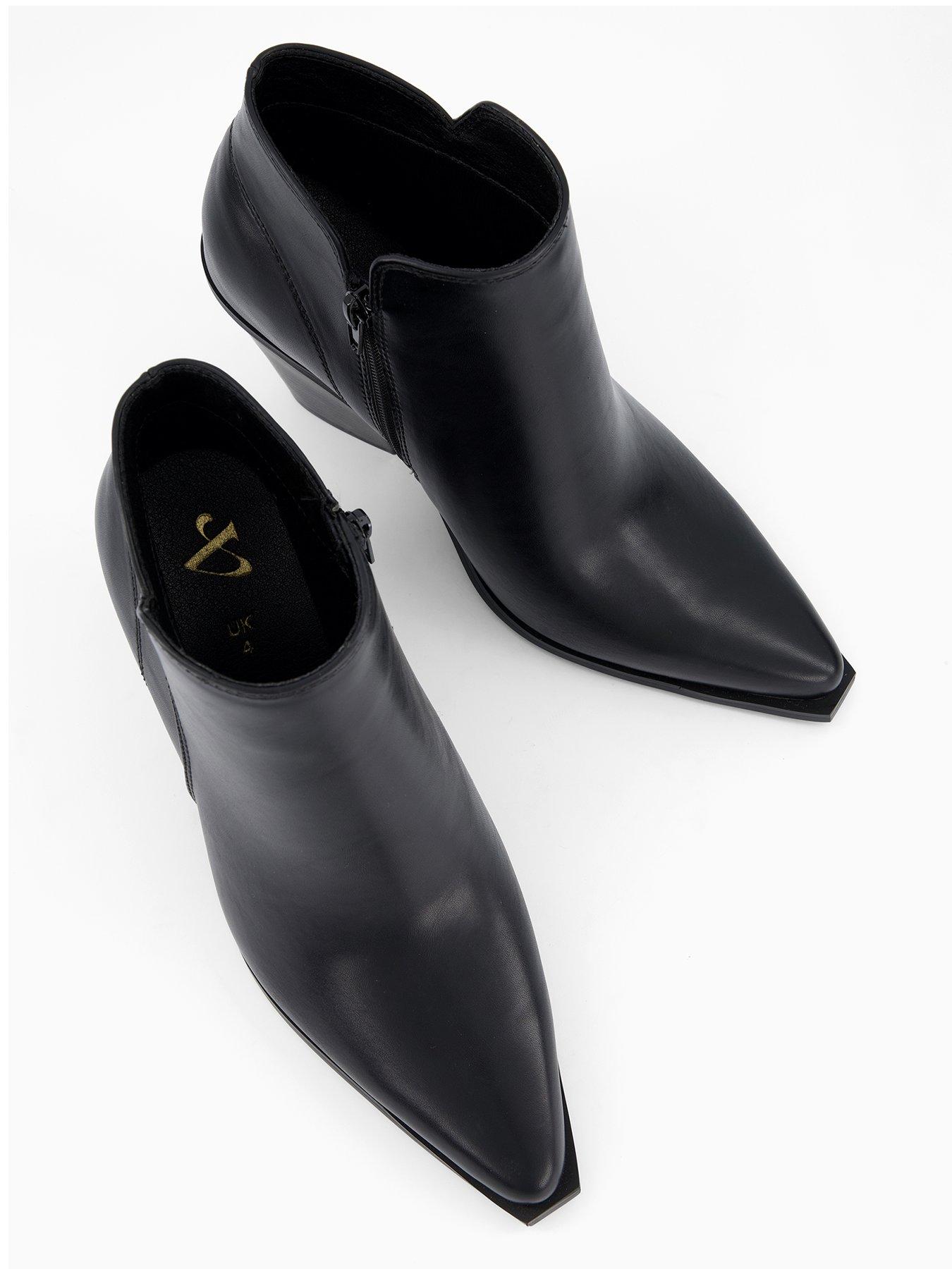  image of the-very-collection-extra-wide-fit-western-ankle-boot-black