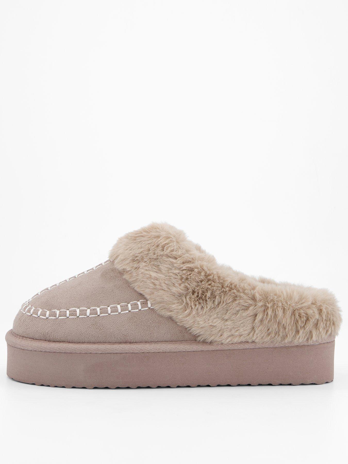 The Very Collection Flatform Slippers - Cream