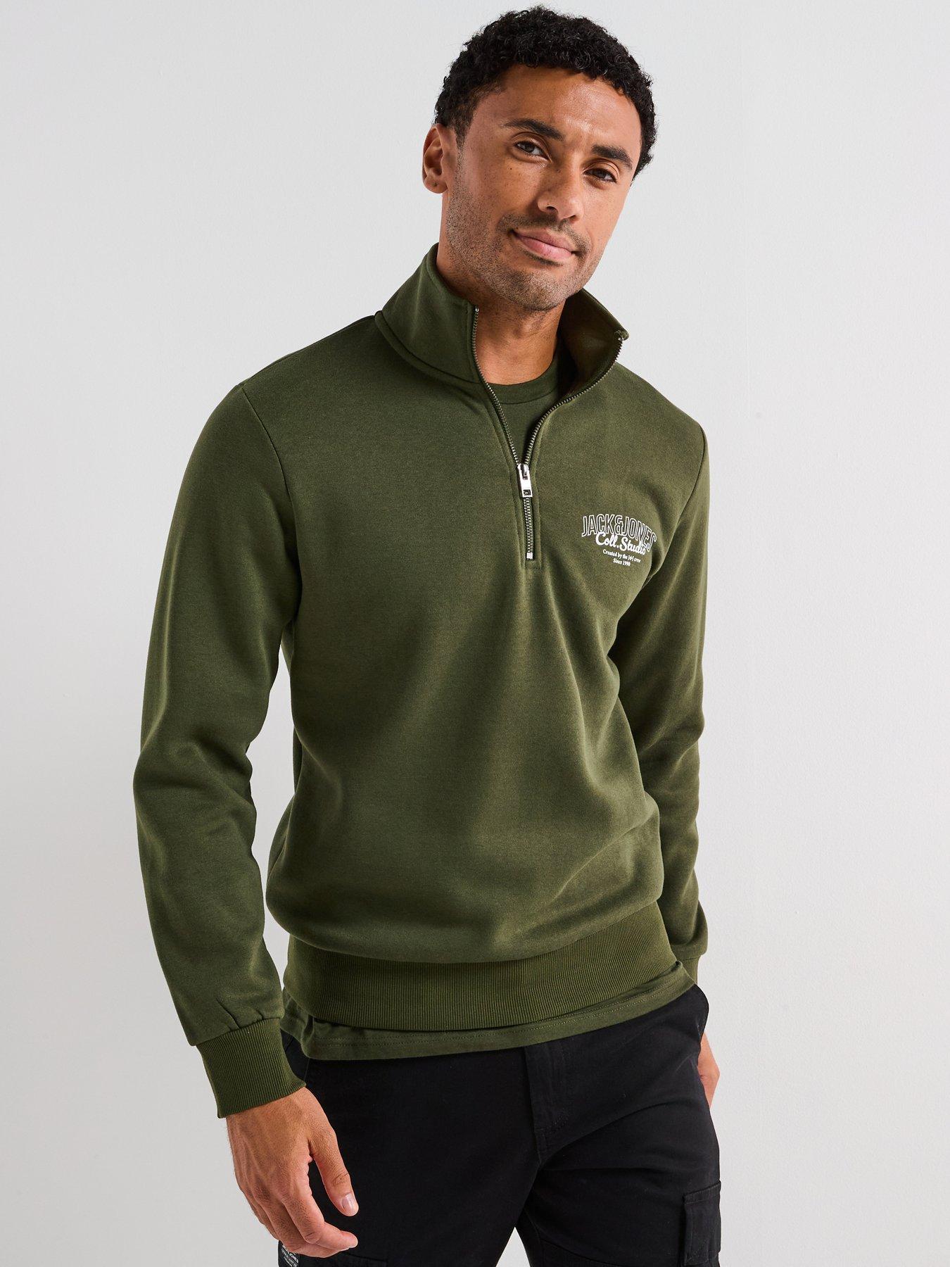 Jack & Jones Makato 1/2 Zip Sweat - Khaki