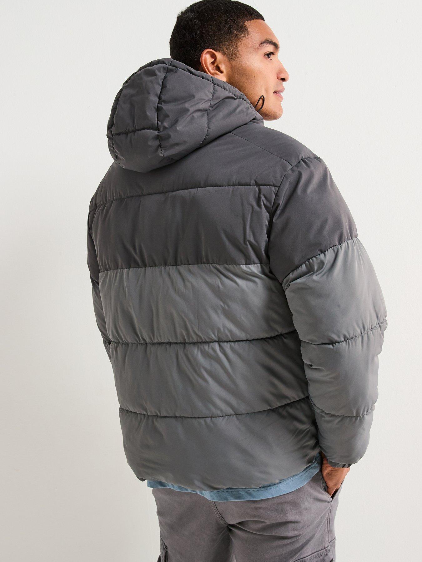stillFront image of jack-jones-maze-hooded-puffer-dark-grey