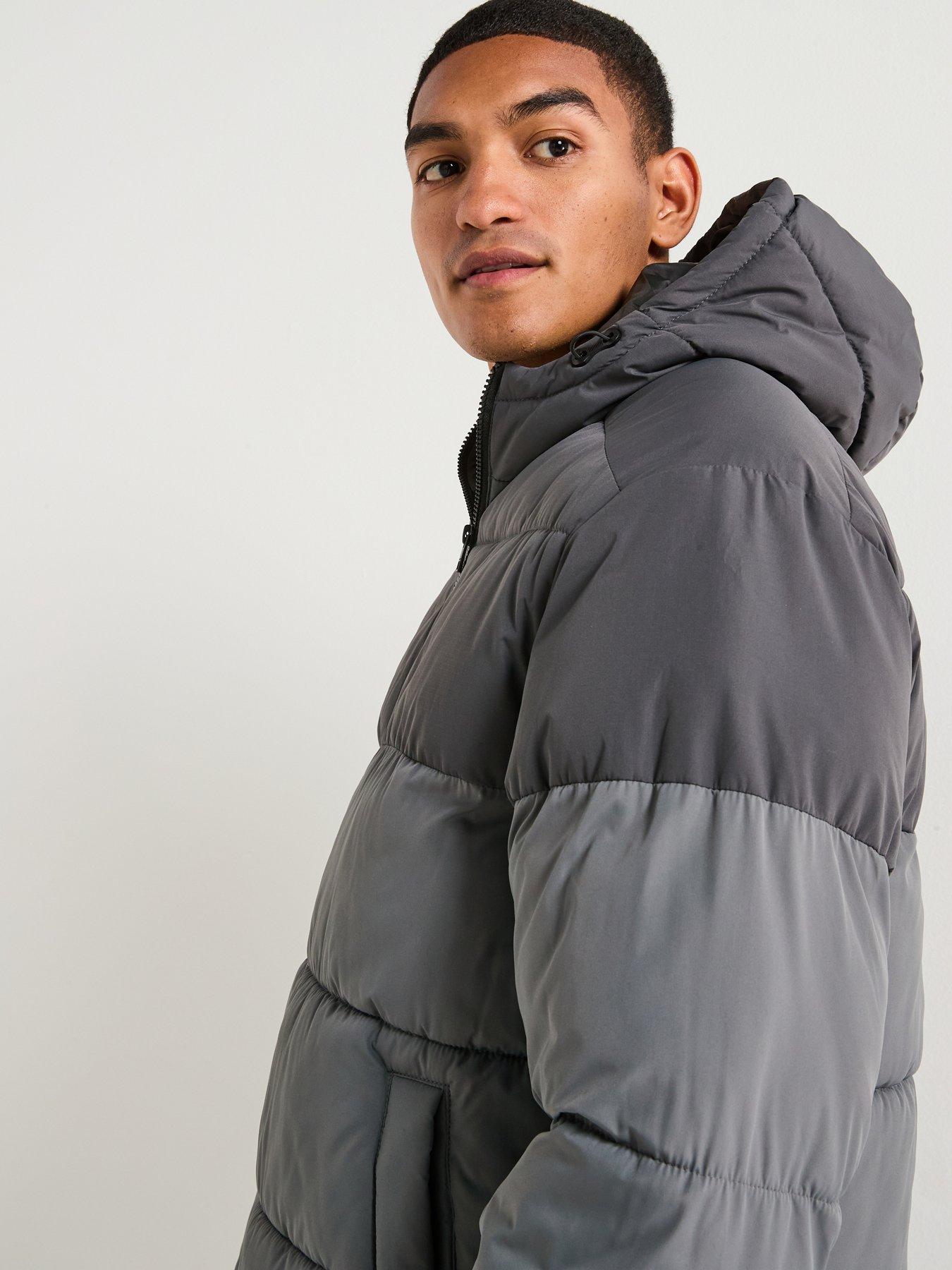  image of jack-jones-maze-hooded-puffer-dark-grey