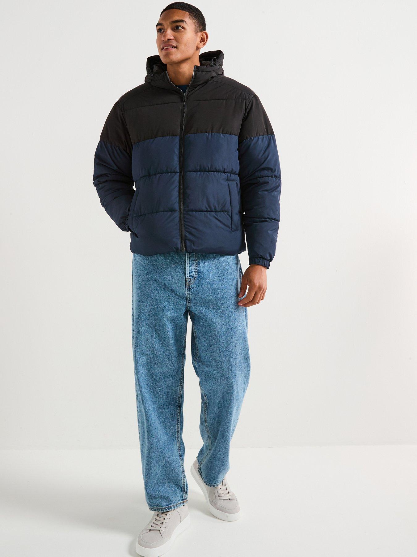  image of jack-jones-maze-hooded-puffer-jacket-navy