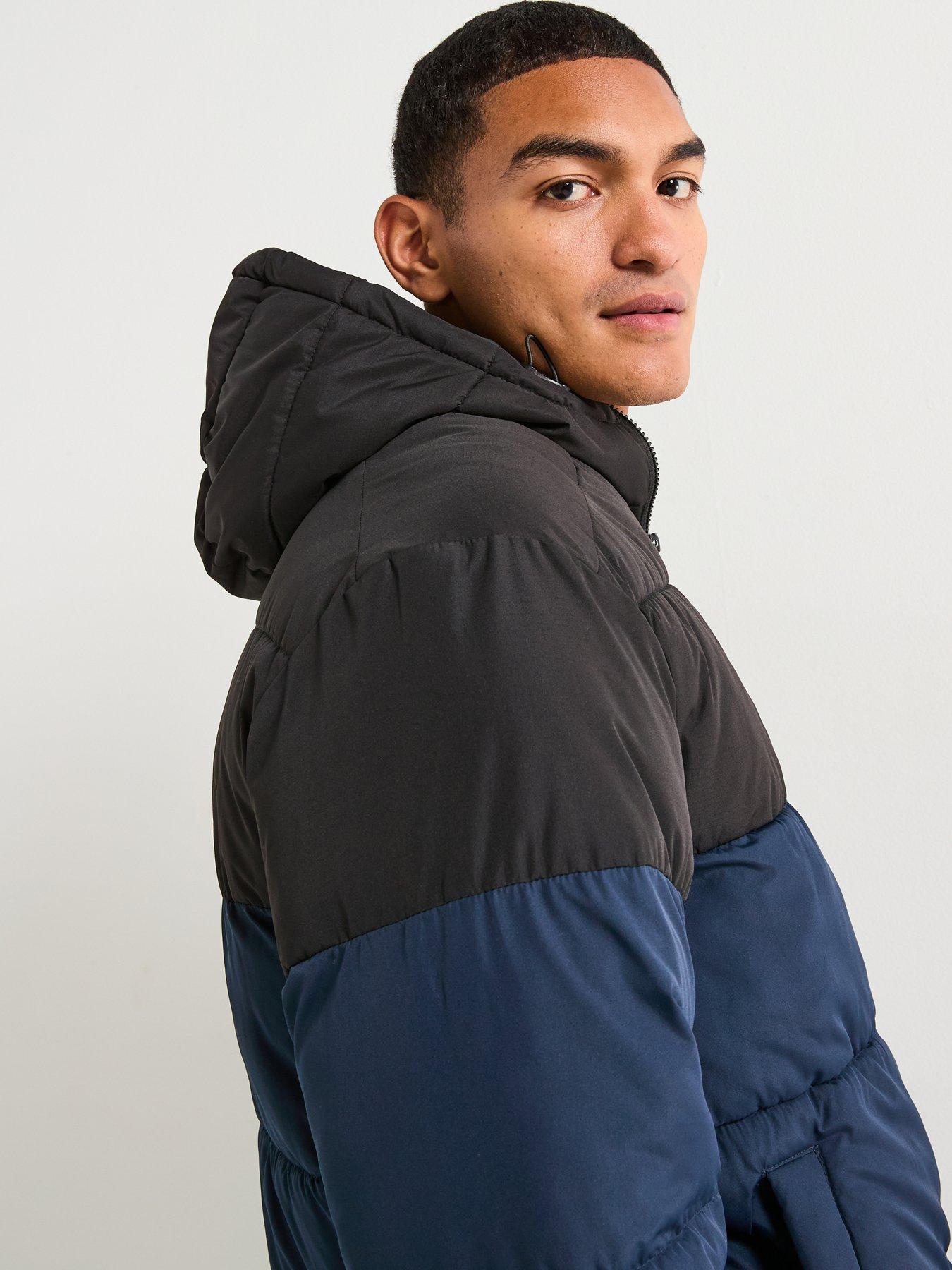  image of jack-jones-maze-hooded-puffer-jacket-navy