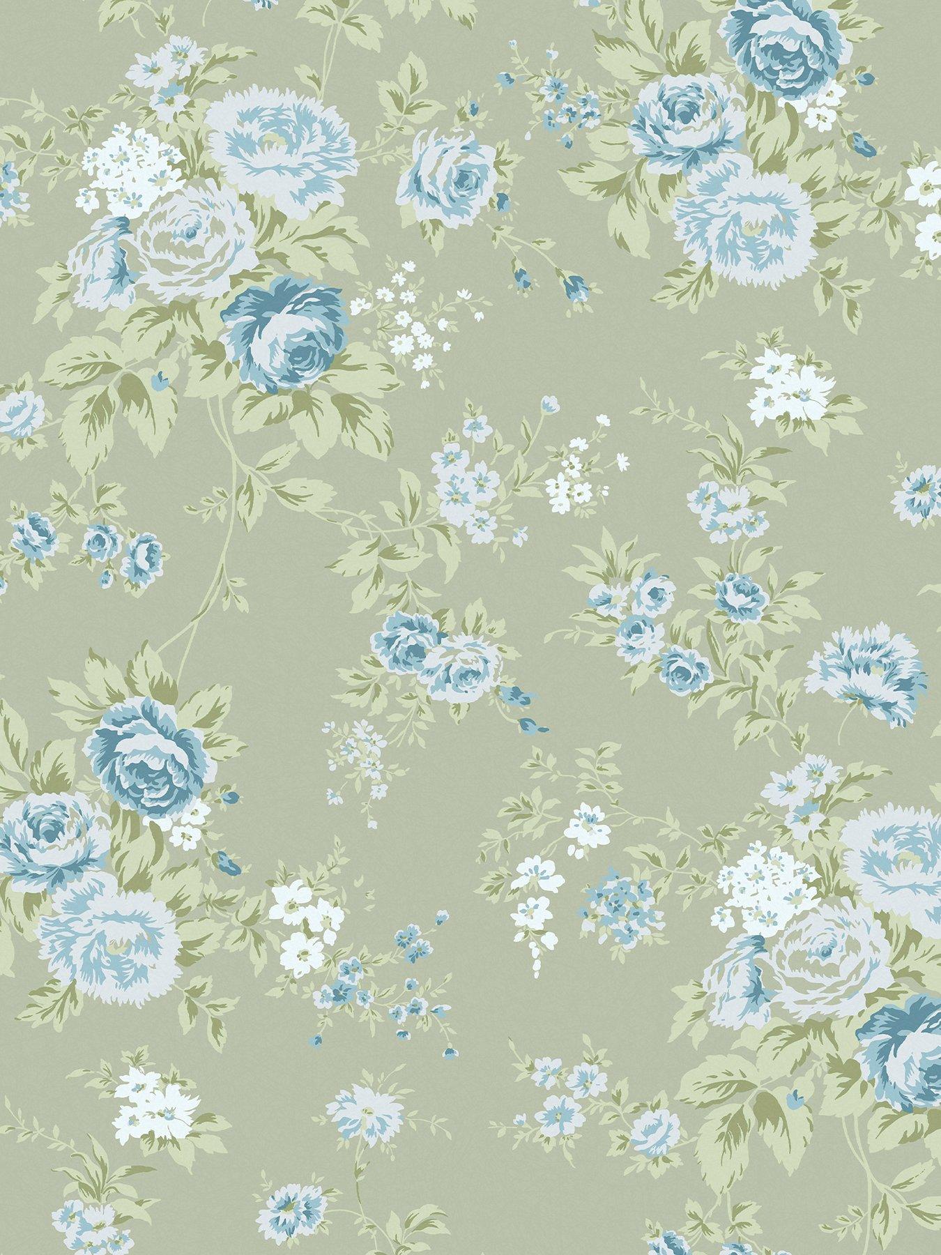 stillFront image of rachel-ashwell-rachel-ashwellreg-wild-flower-wallpaper-sage