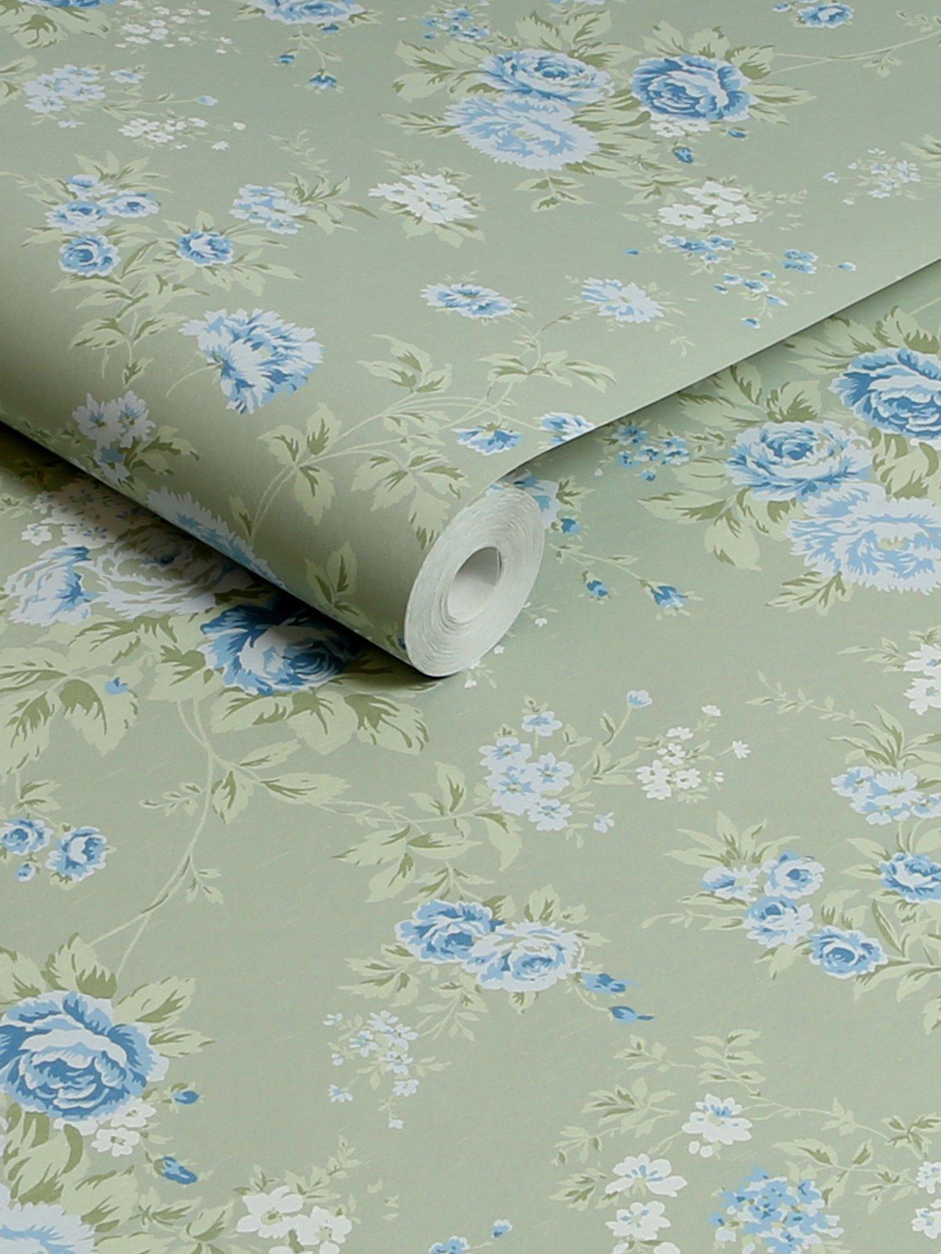 image of rachel-ashwell-rachel-ashwellreg-wild-flower-wallpaper-sage