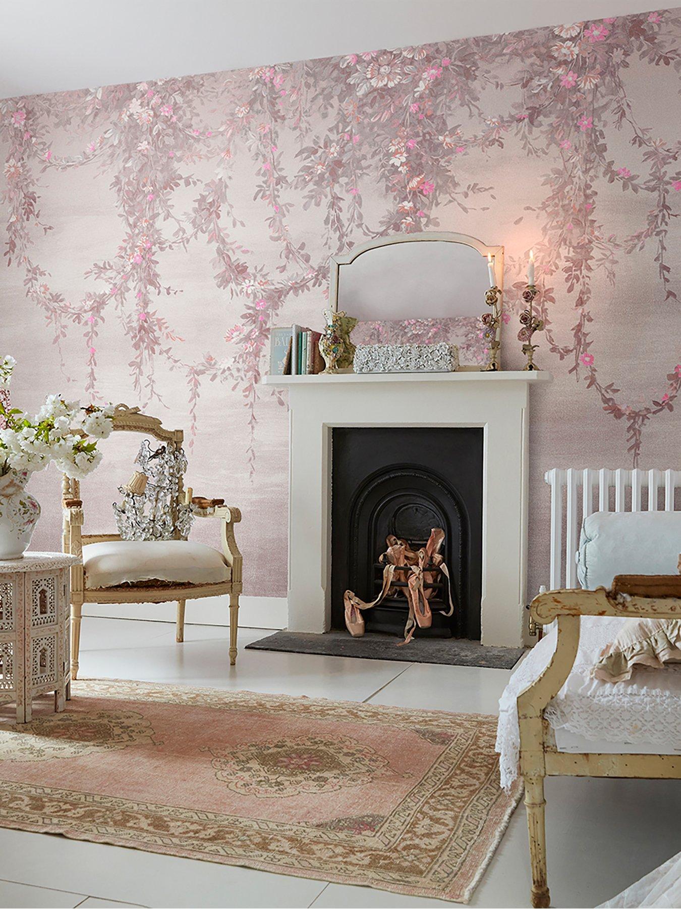 front image of rachel-ashwell-hanging-garden-fixed-size-mural-pink