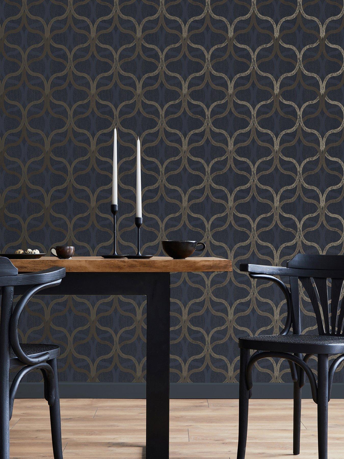 Boutique Refine Geo Wallpaper in Navy