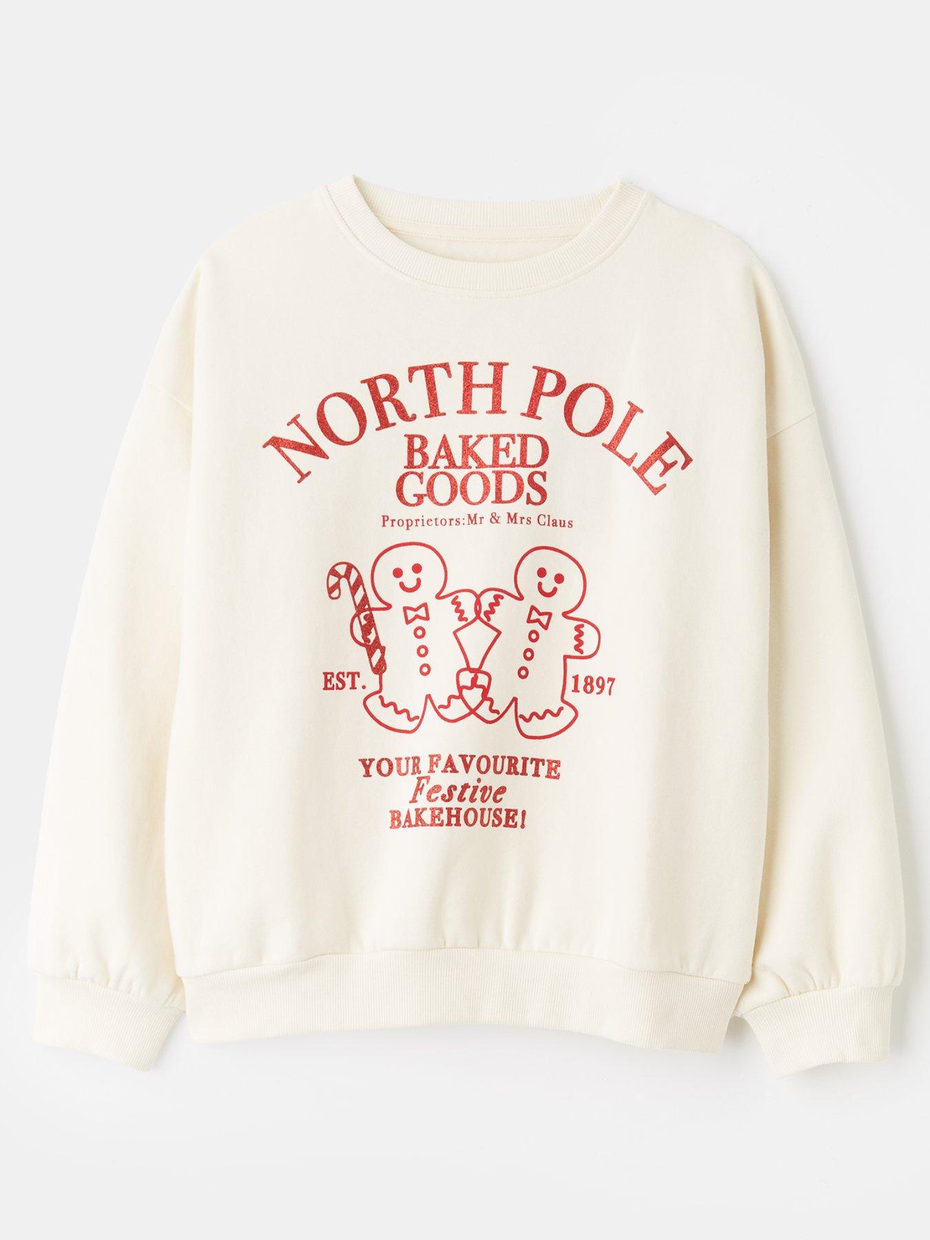 front image of the-very-collection-girls-christmas-jumper-cream